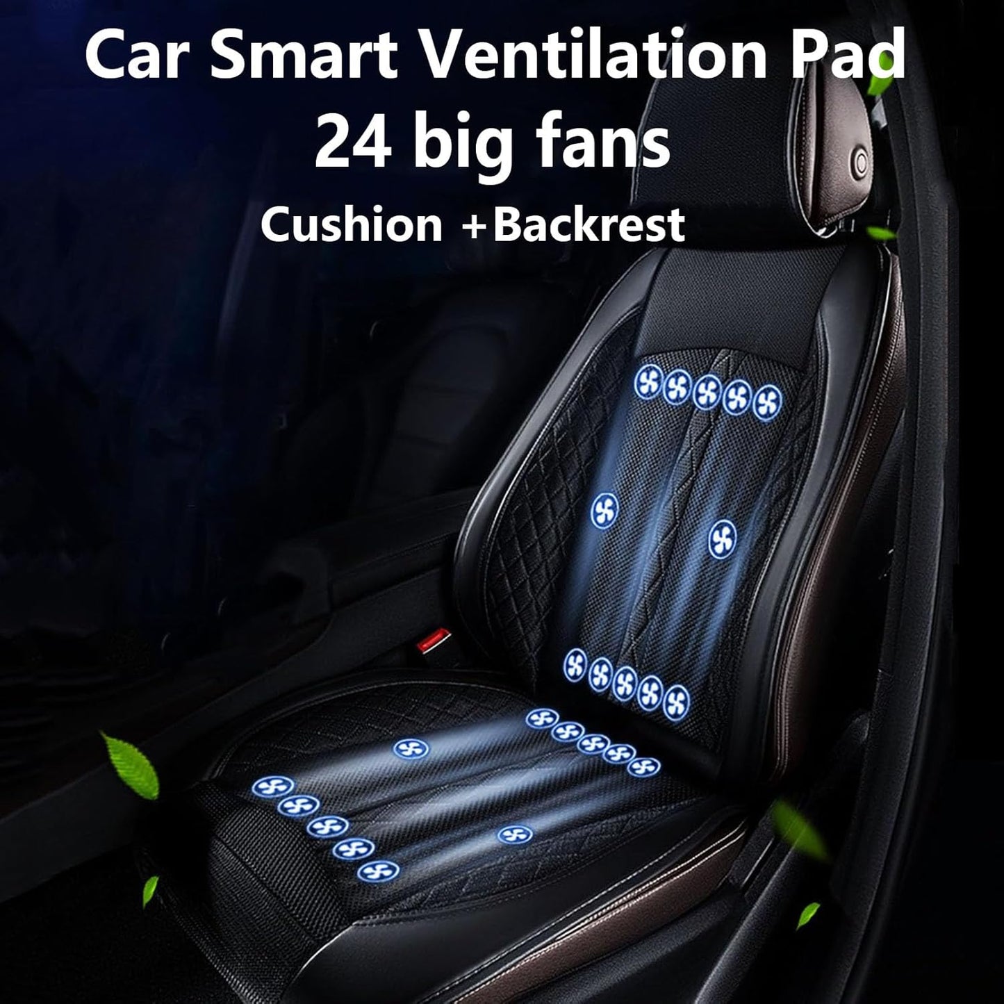 Cooling Car Seat,Car Fan Seat,12/24V System Cooling Car Seat Cushion 24 Fans 3 Cooling Speeds Anti-Sweat Universal Car Seat Covers for Summer Driving,Beige,car