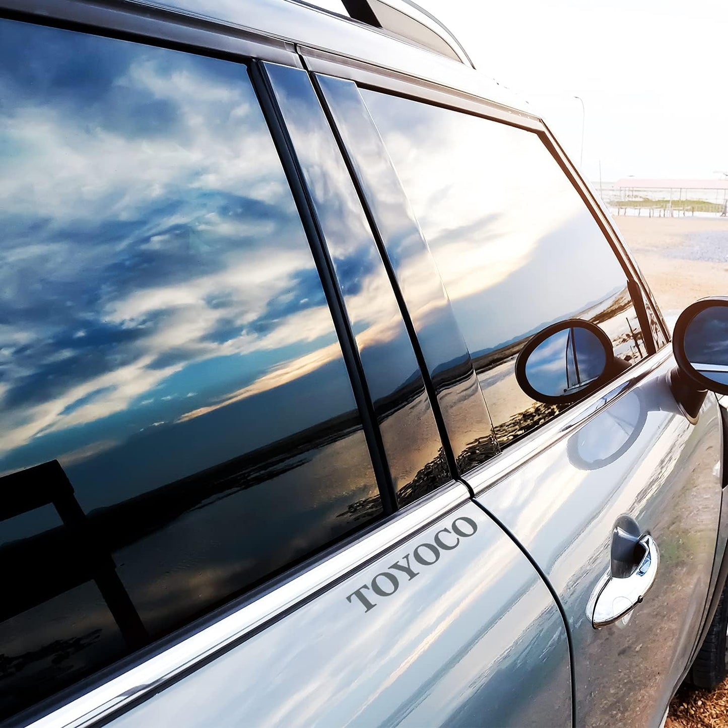 TOYOCO Window Tint Film for Cars, Car Window Tint Window Privacy Film, Car Shade Front Windshield, Heat & UV Block and Scratch Resistant, Blackout Window Film Auto Car Windshield Sun Shade Roll