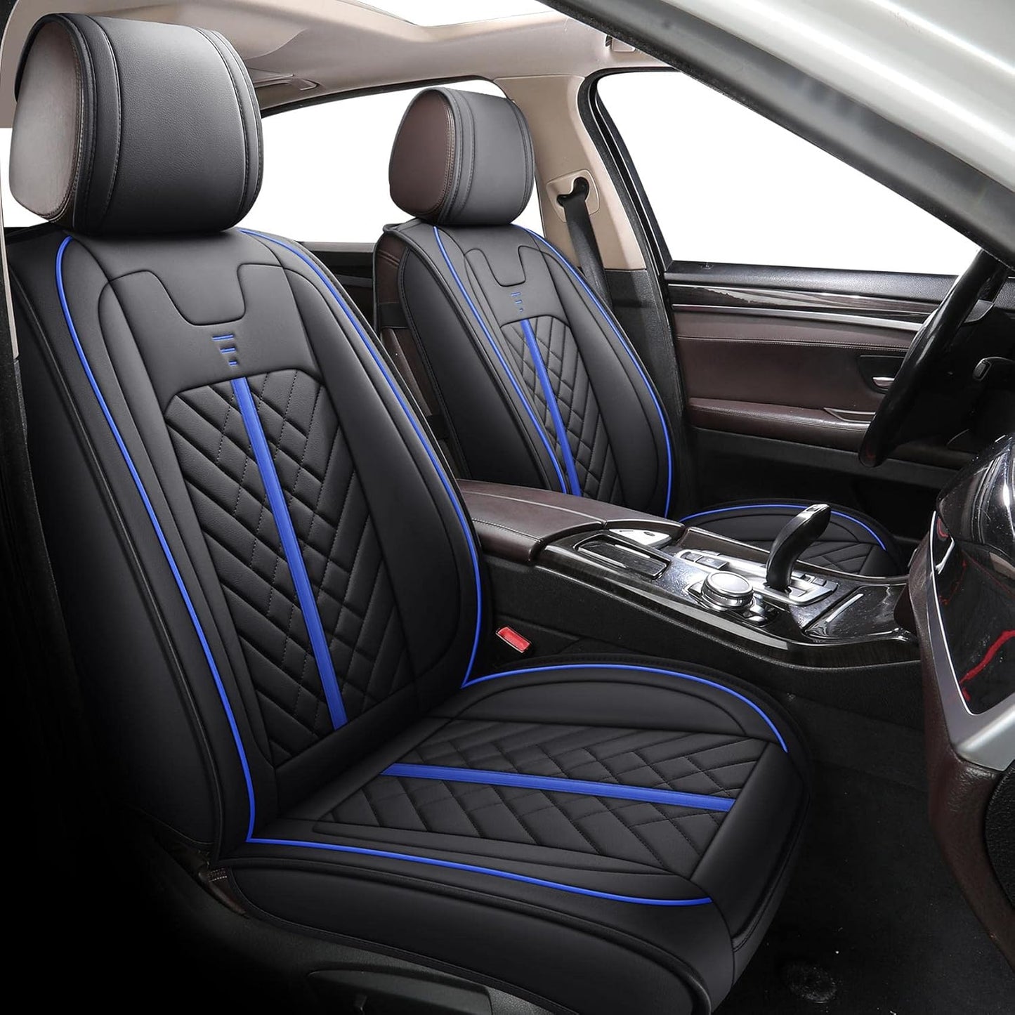 Tomatoman Front Seat Covers Compatible with Toyota Corolla Rav4 Camry 4runner Honda Civic Accord HRV CRV Nissan Altima Sentra Hyundai Tucson Accent Elantra(2PCS/Black)