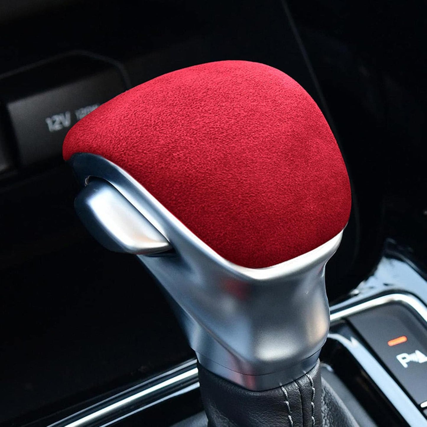 BeVaaL Suede Wrap Gear Shift Knob Sticker,for kIa K3 Picanto Forte Proceed Ceed Telluride Seltos SONET Carens Soul Accessories