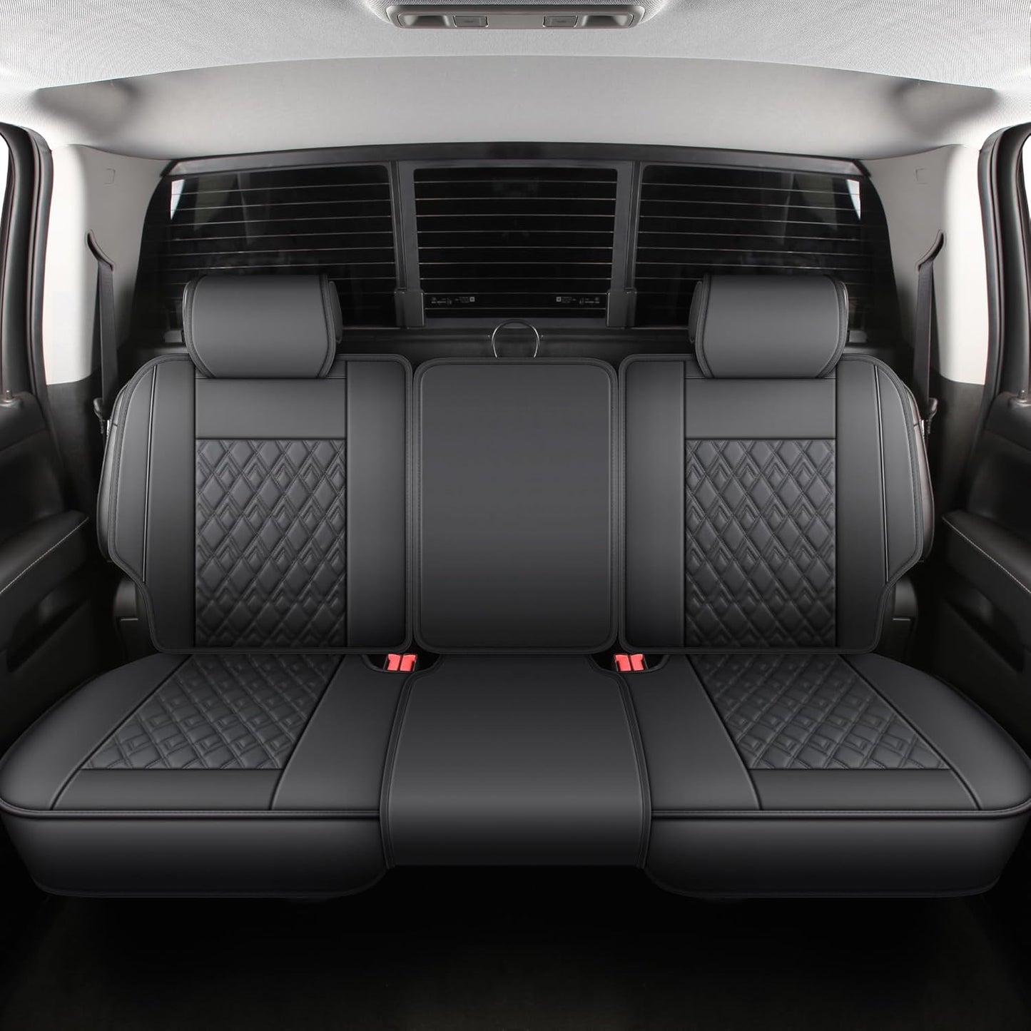 JOJOBAY Chevy Silverado Seat Covers,Leather Seat Covers for GMC Sierra,Custom Fit 2007-2025 1500 2500HD 3500HD Crew Double Extended Regular Cab,LT LZT RST Trail Boss(Front Pair,Black)