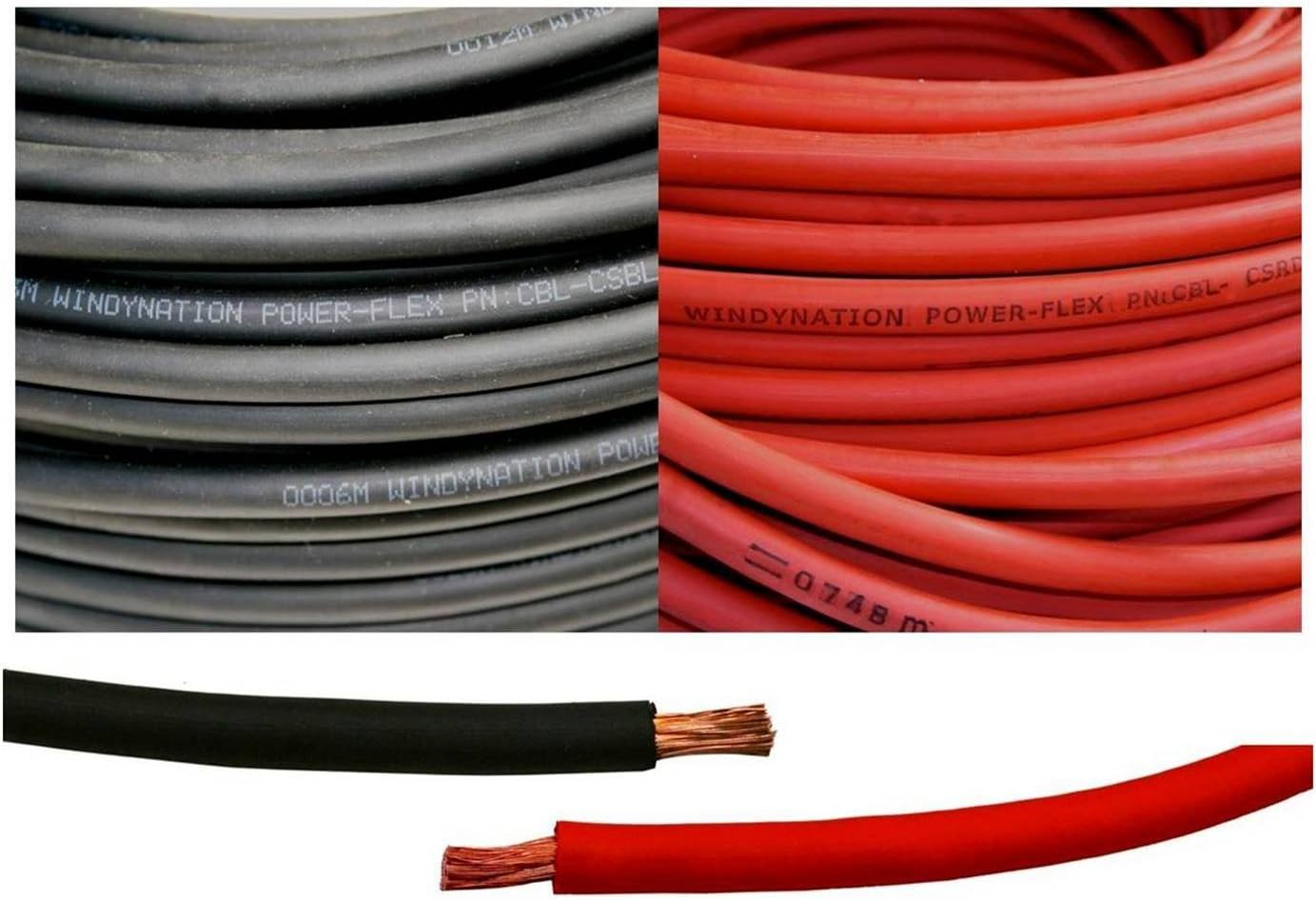 6 Gauge 6 AWG 20 Feet Black Welding Battery Pure Copper Flexible Cable Wire - Car, Inverter, RV, Solar