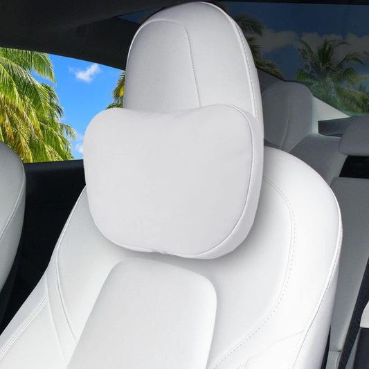 Erivis Car Neck Pillow Suitable for Tesla Model 3 Model Y Model X Car Headrest Pillow for Tesla Model 3 Accessories (Hidden Trap) Soft & Neck Support,White-Pack of 1
