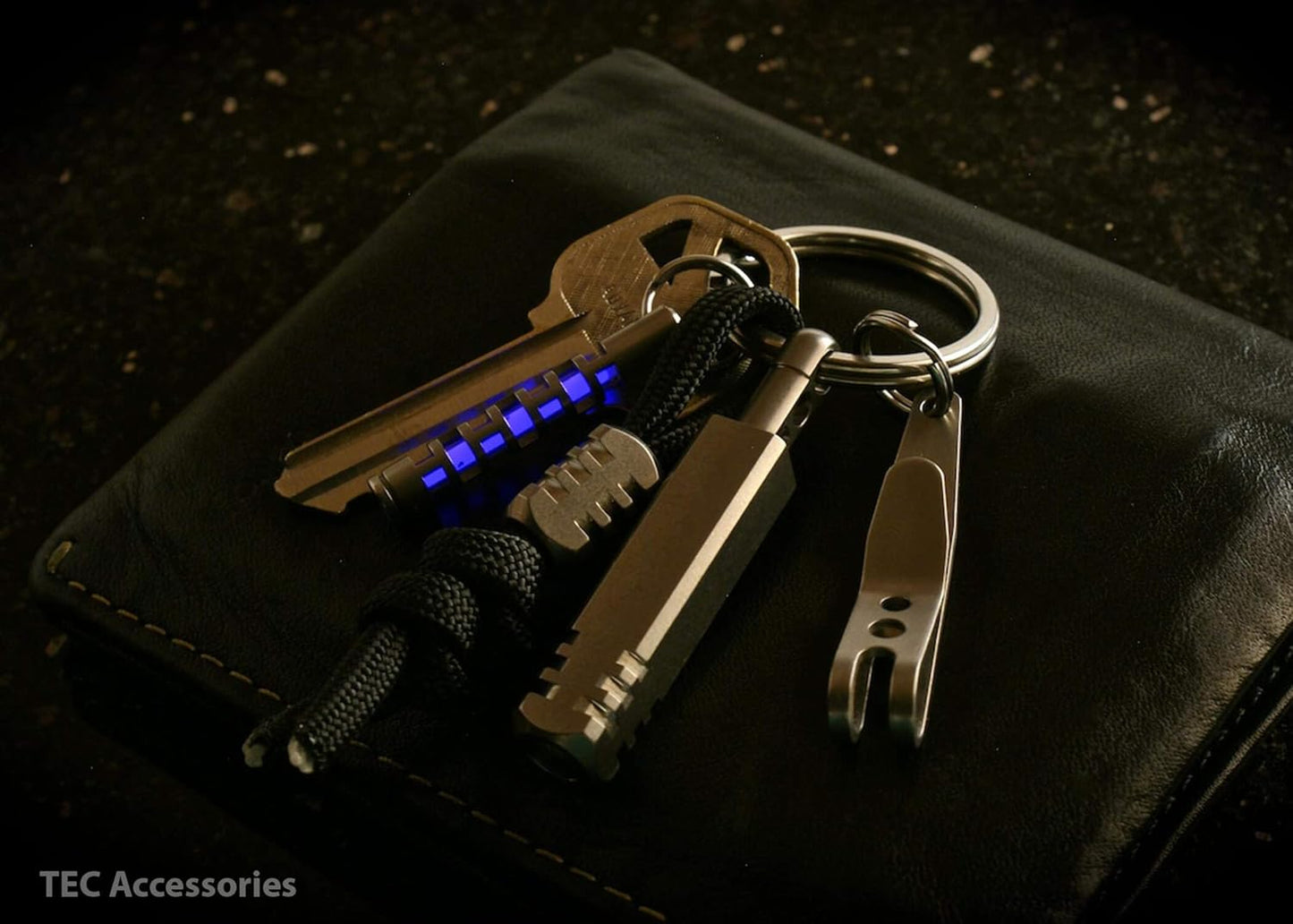 Pixel Ti Microlight - Precision Machined Titanium Keychain LED Flashlight (Cool White LED) - Ultra Light Keychain Flashlight with Replaceable Batteries for EDC