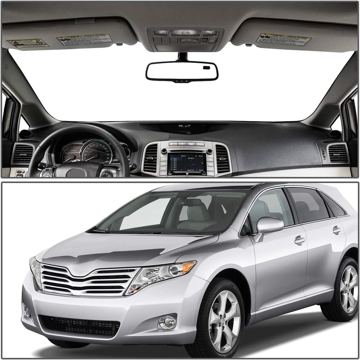DNA MOTORING Right Passenger Side Sun Visor Compatible with 09-16 Venza, 74310-0T022-A1 743100T021A1 7431073020A0, ZTL-Y-0157-R-GY