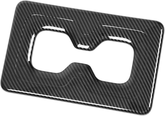 Center Console Water Cup Holder Frame, Rear Water Cup Holder Frame Cover Trim Carbon Fiber Look Replacement for Mitsubishi Outlander 2023