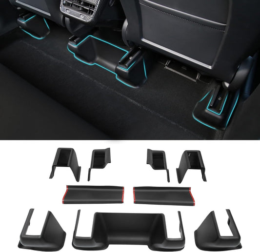 Shademax 9PCS Seat Slide Rail Pad Cover for Tesla Model Y 2020-2024 2025 Under Seat Slide Rail Protector Seat Track Anti-Kick Wrap Corner Protection Strip Scuff Plates Interior Accessories