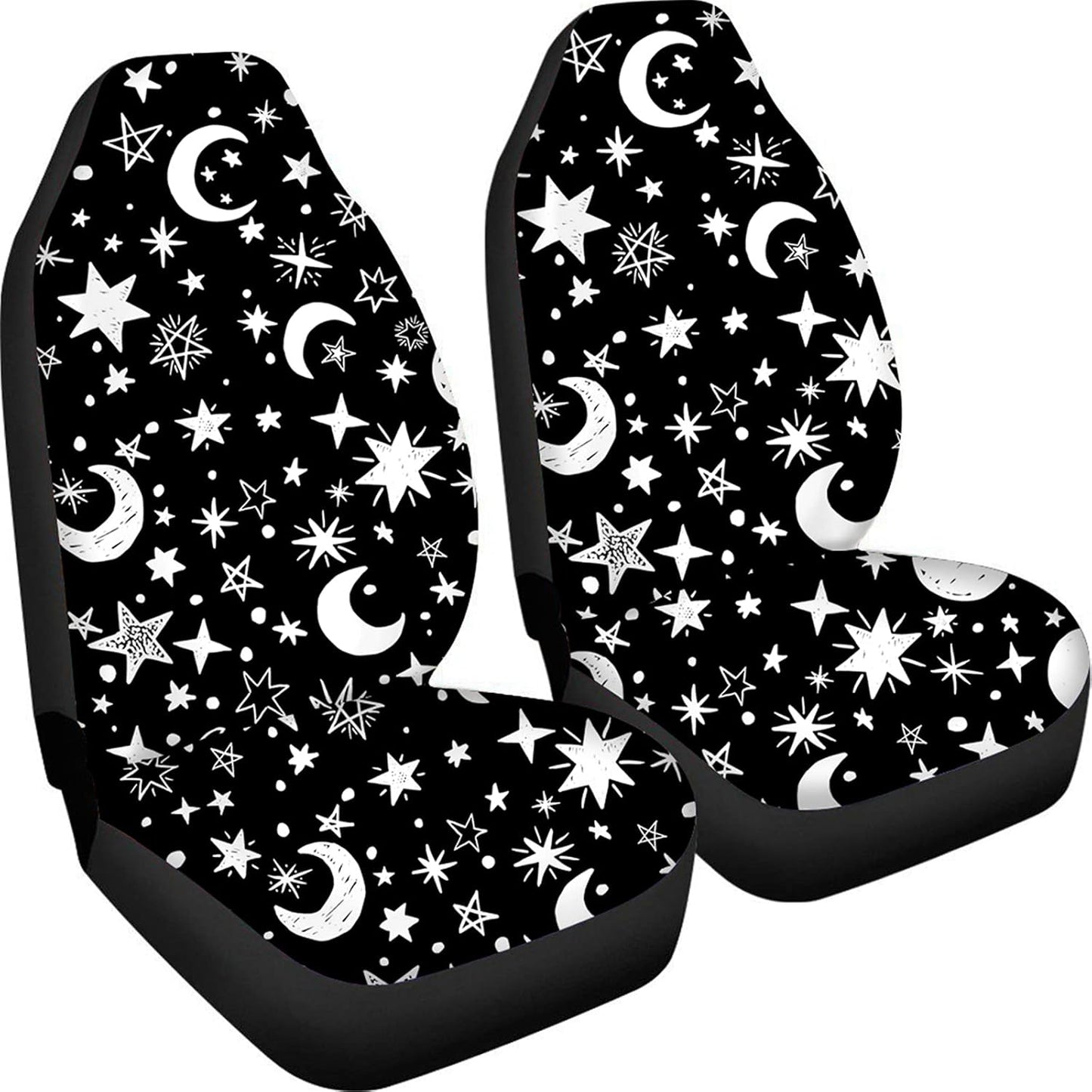 KEIAHUAN Galaxy Owl Car Seat Cover for Women Men, 2 Packs High Back Bucket Universal Fit Auto Seat Covers for Cars, Trucks, SUV, or Van