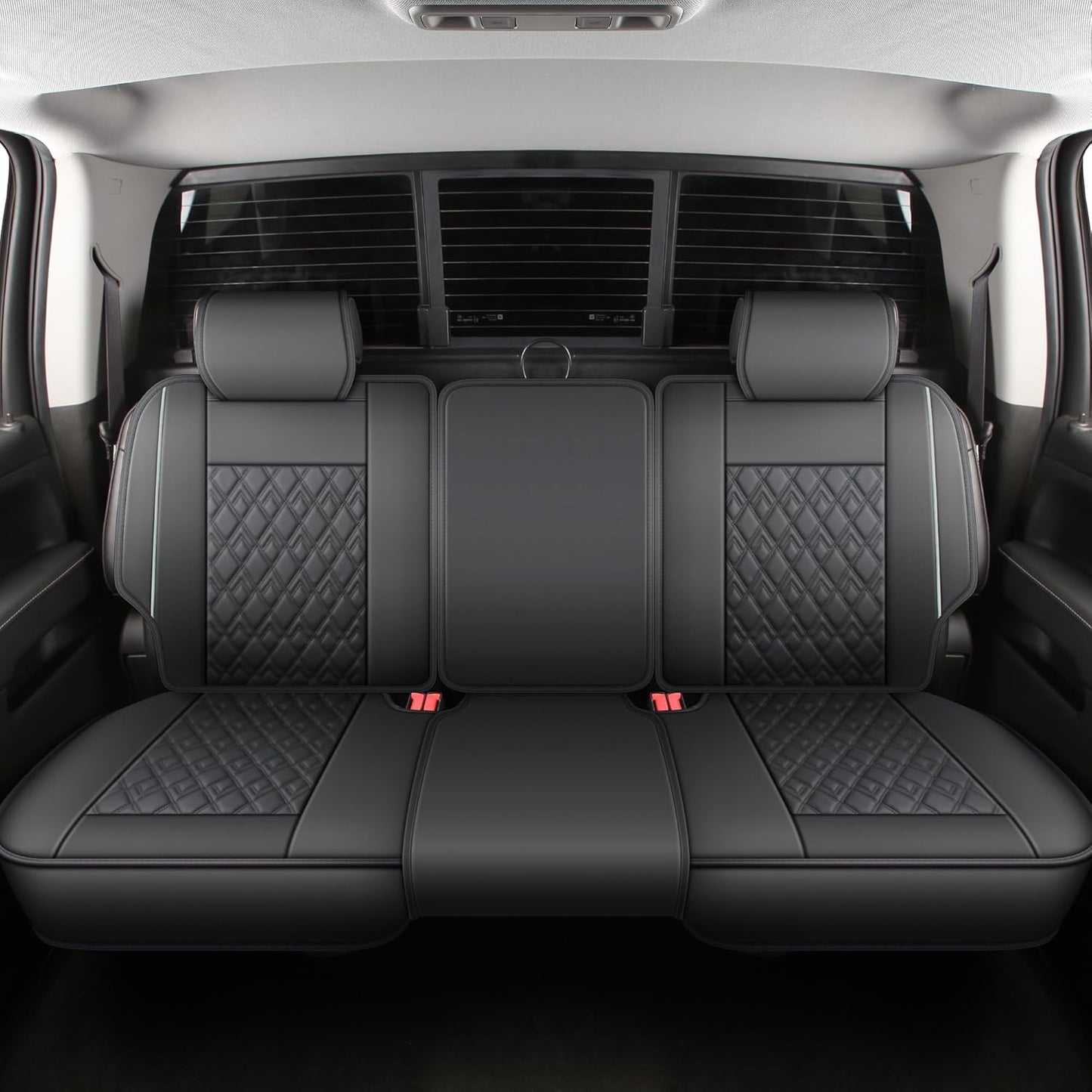 JOJOBAY Chevy Silverado Seat Covers,Leather Seat Covers for GMC Sierra,Custom Fit 2007-2025 1500 2500HD 3500HD Crew Double Extended Regular Cab,LT LZT RST Trail Boss(Front Pair,Black)