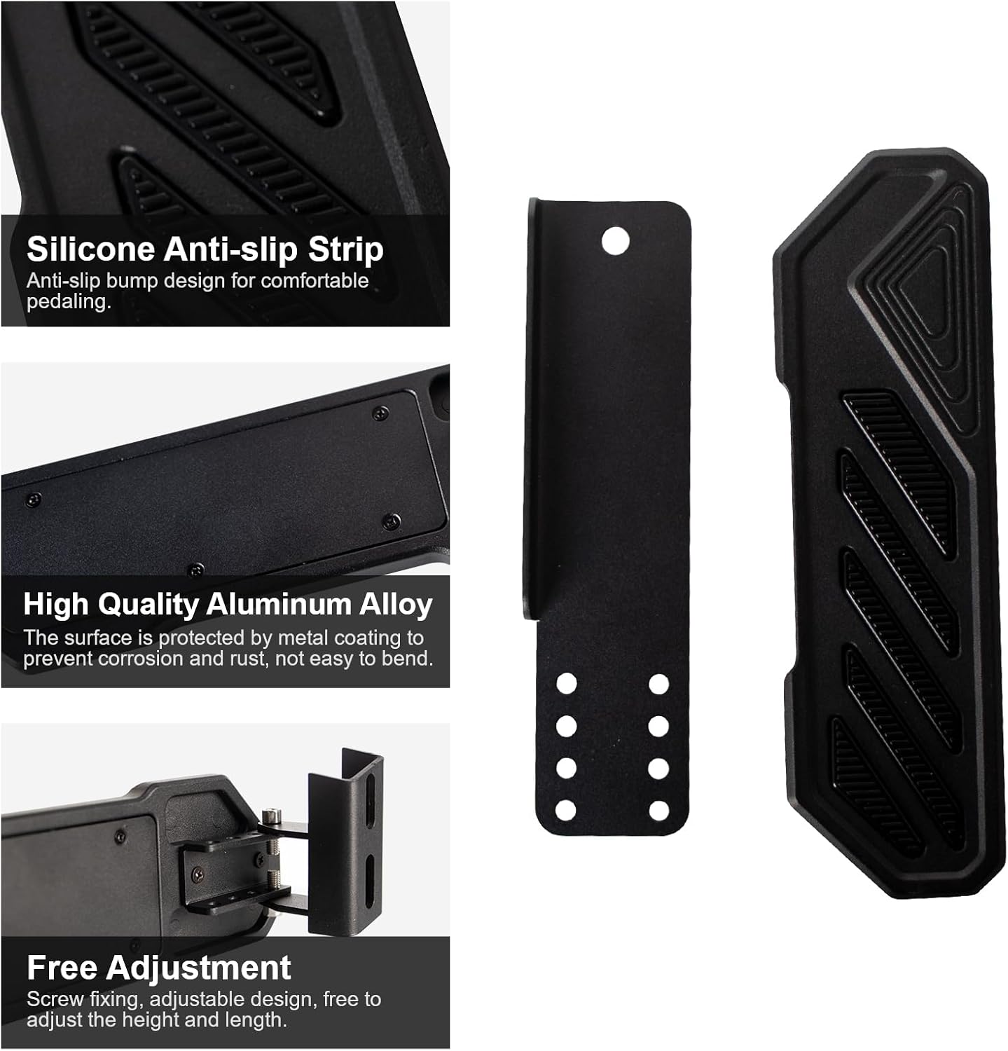 ETL INDUSTRIES Dead Pedal Left Foot Rest Pad for Jeep Wrangler JL JLU/Gladiator JT 2018 2019 2020 2021 2022 2023 2024 Driver Side Kick Panel Pads Cover Aluminum Anti-Slip Adjustable Pedals