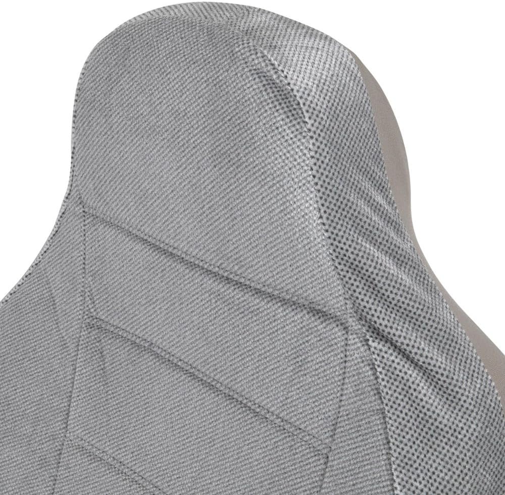 BDK SC1902 Gray Universal Fit 4-Piece Regal Fabric High Back Bucket Deluxe Front Car Seat Covers Grey