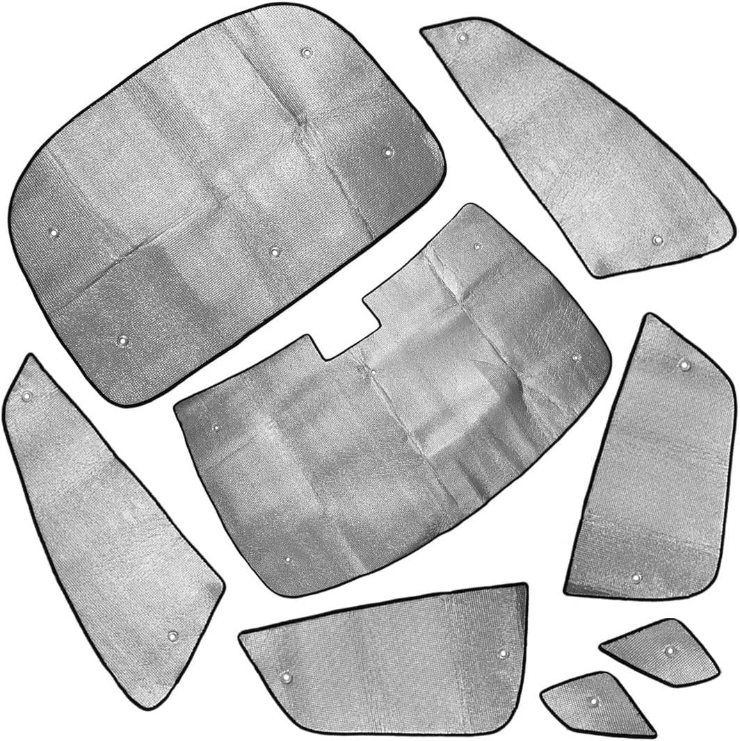 CITALL 8pcs Aluminum Foil Front Rear Side Window Windshield Sun Visor Privacy Shade Shield Compatible for Tesla Model S