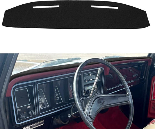 Fcovergurus Dash Cover Mat Custom Fit for Ford 1973-1979 F100 F150 F250 F350 Bronco Pickup Truck, Dashboard Cover Pad Carpet Protector (Black) F129