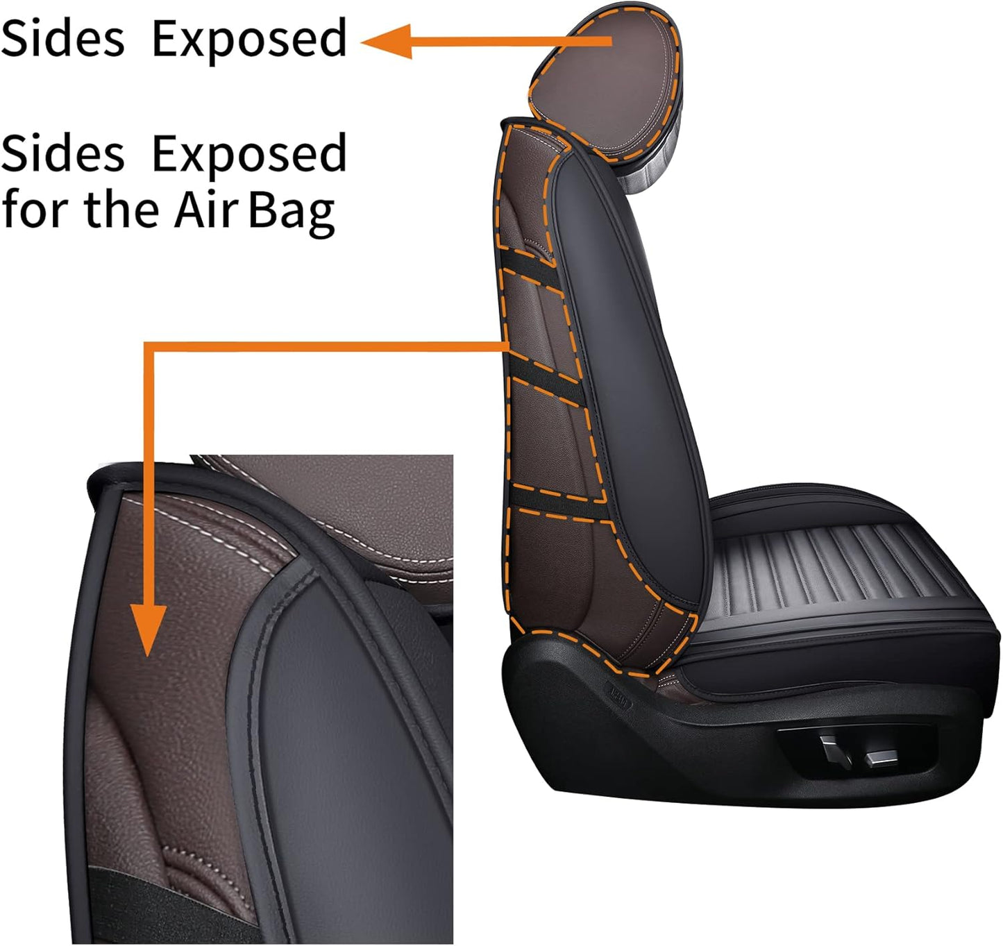 Tomatoman Front Seat Covers Compatible with Toyota Corolla Rav4 Camry 4runner Honda Civic Accord HRV CRV Nissan Altima Sentra Hyundai Tucson Accent Elantra(2PCS/Black)