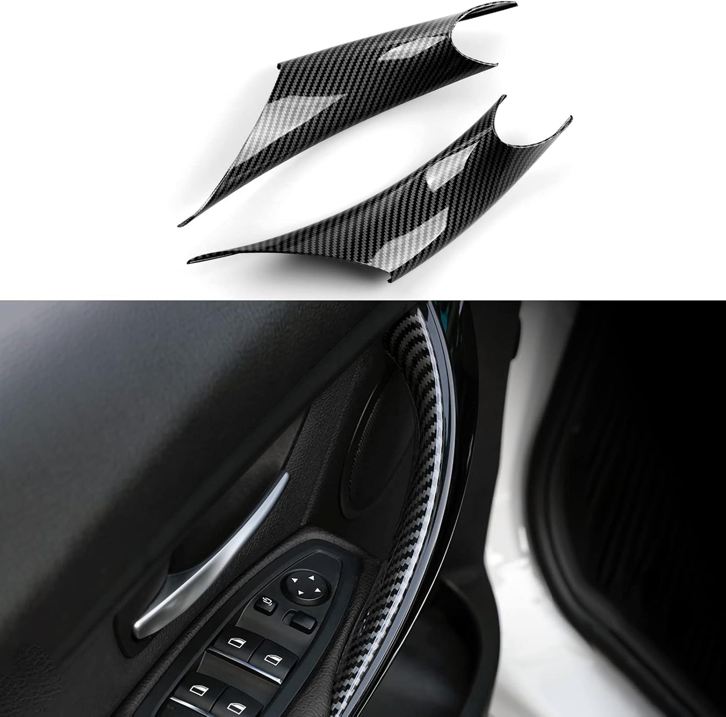 HENGYUESHANG Car Door Pull Handles Cover Carbon Style ABS Trim Decoration fits for BMW 3 4 Series F30 F31 F34 3GT F32 F33 F36 2012-2019 Interior Accessories