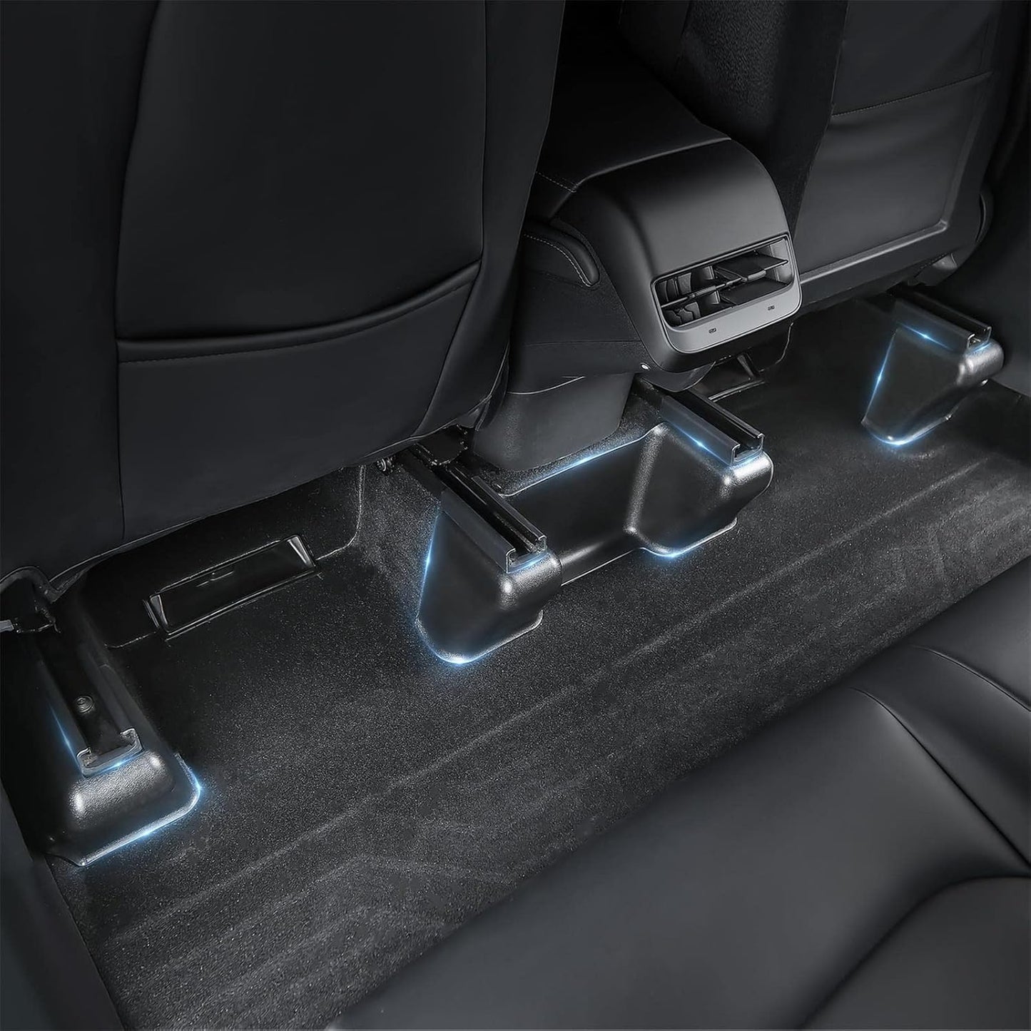 2023-2021 Tesla Model Y Seat Slide Rail Pad Cover Protectors Under Seat Anti-Kick Scuff Wrap Kits Front Rear Console Seat Track Scratch-Resistant Case Shells for Model Y Accessories (7 PCS)