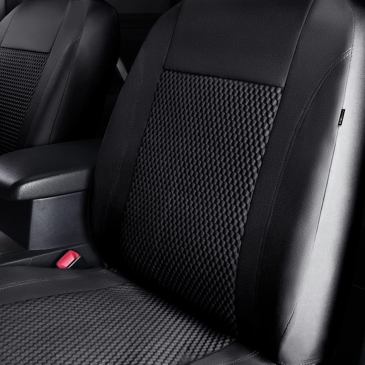 Flying Banner car seat Covers Full Set Velvet Cubic Heat Stamp Massage Breathable Rear Bench Split Black Gray Beige tan 40/60 50/50 60/40 (Full Set - Low Back, Black)