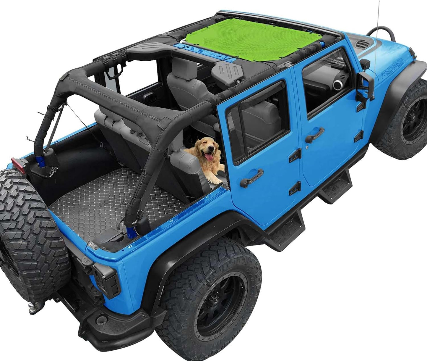 Coverspec JT Top Sun Shade Roof Compatible with Jeep Gladiator JT (2018-2023) 4 Door Jeep Sunshade Top Sunroof Bikini Cover- Blocks UV, Wind, Noise - Black Mesh for Full Length