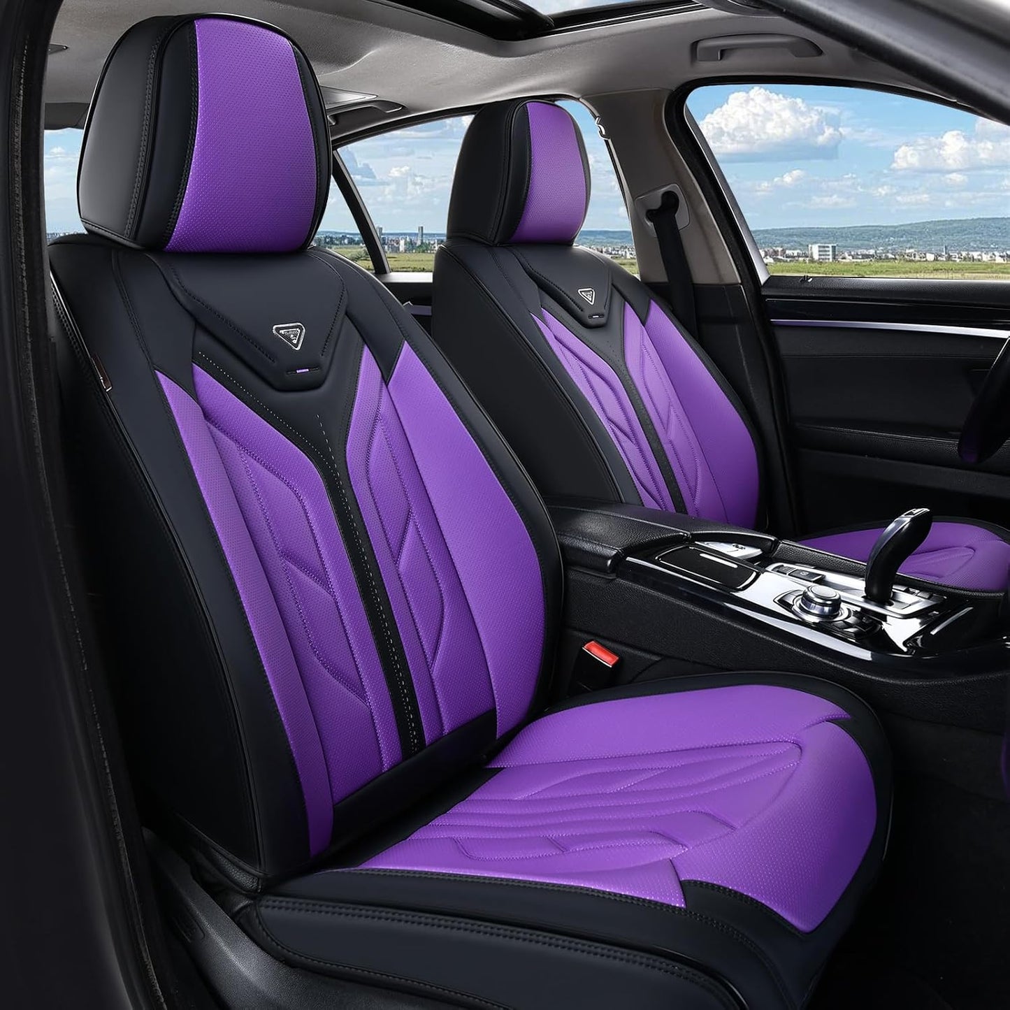 Coverado Car Seat Cover, Front Seat Cover, 2PCS Car Seat Protector, Seat Covers for Cars, Breathable Faux Leather Car Seat Cushion, Car Seat Protector, Red Car Seat Covers Winter Fit for Most Vehicles