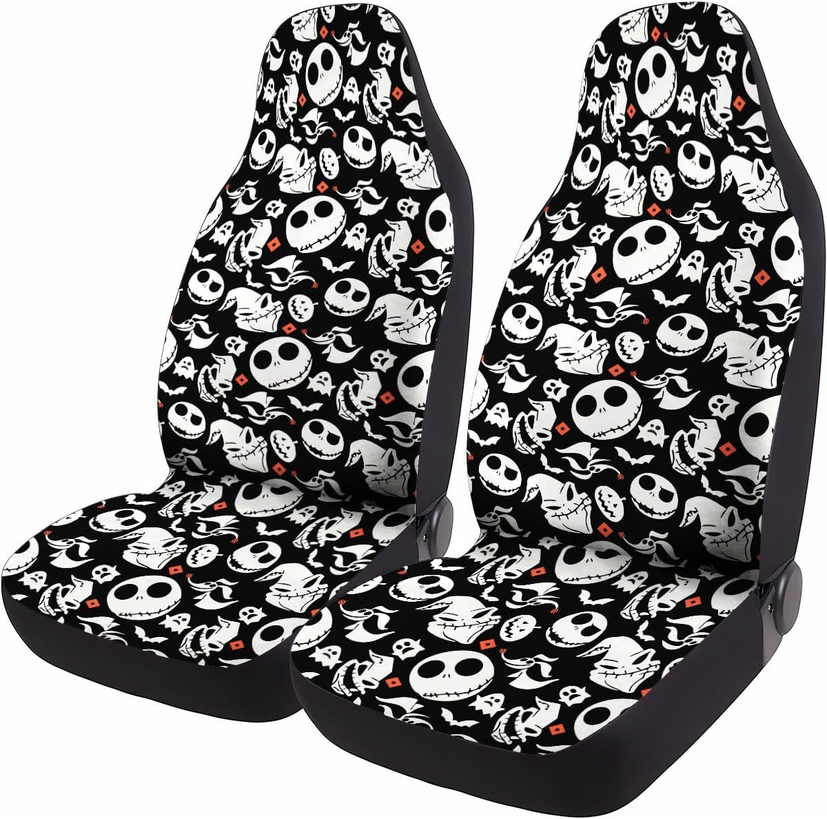 GENANY Cool Gray Wolf Howling Pattern 2 Front Car Seat Covers for Car Truck Sedan SUV, Durable Automotive Seat Covers, Breathable Bucket Seat Covers, Protective Interior Accessory