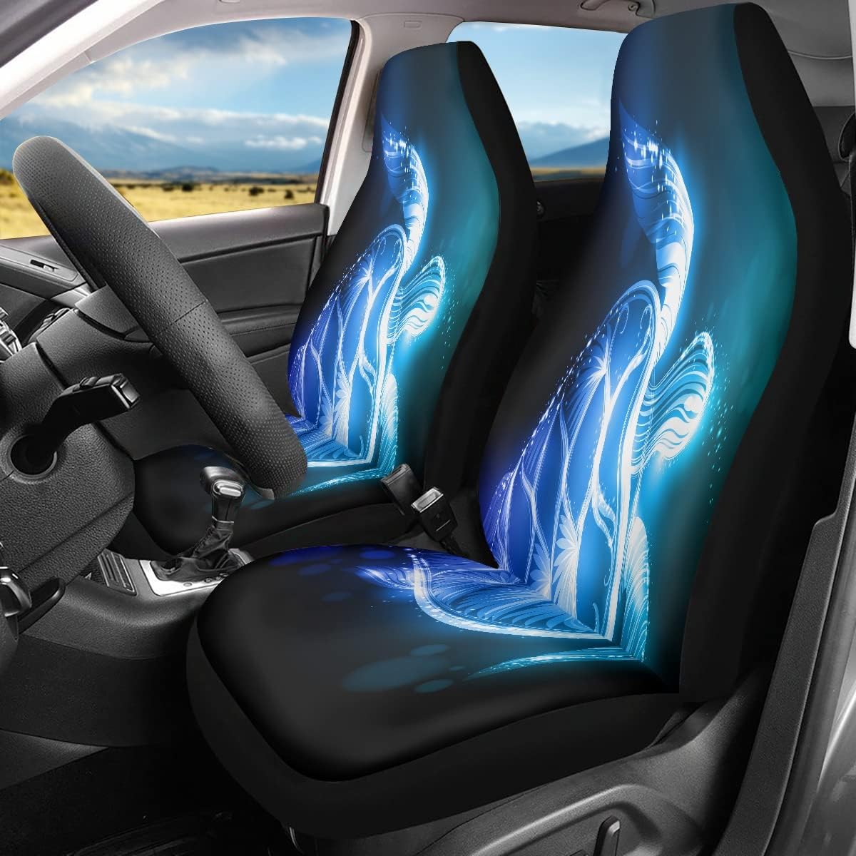 Pehede Carseat Cover Shine Sea Turtle Fantasy Ocean Lifes Ideal Seat Cover for Cars Universal Protector for Auto Truck Van SUV 2Pcs
