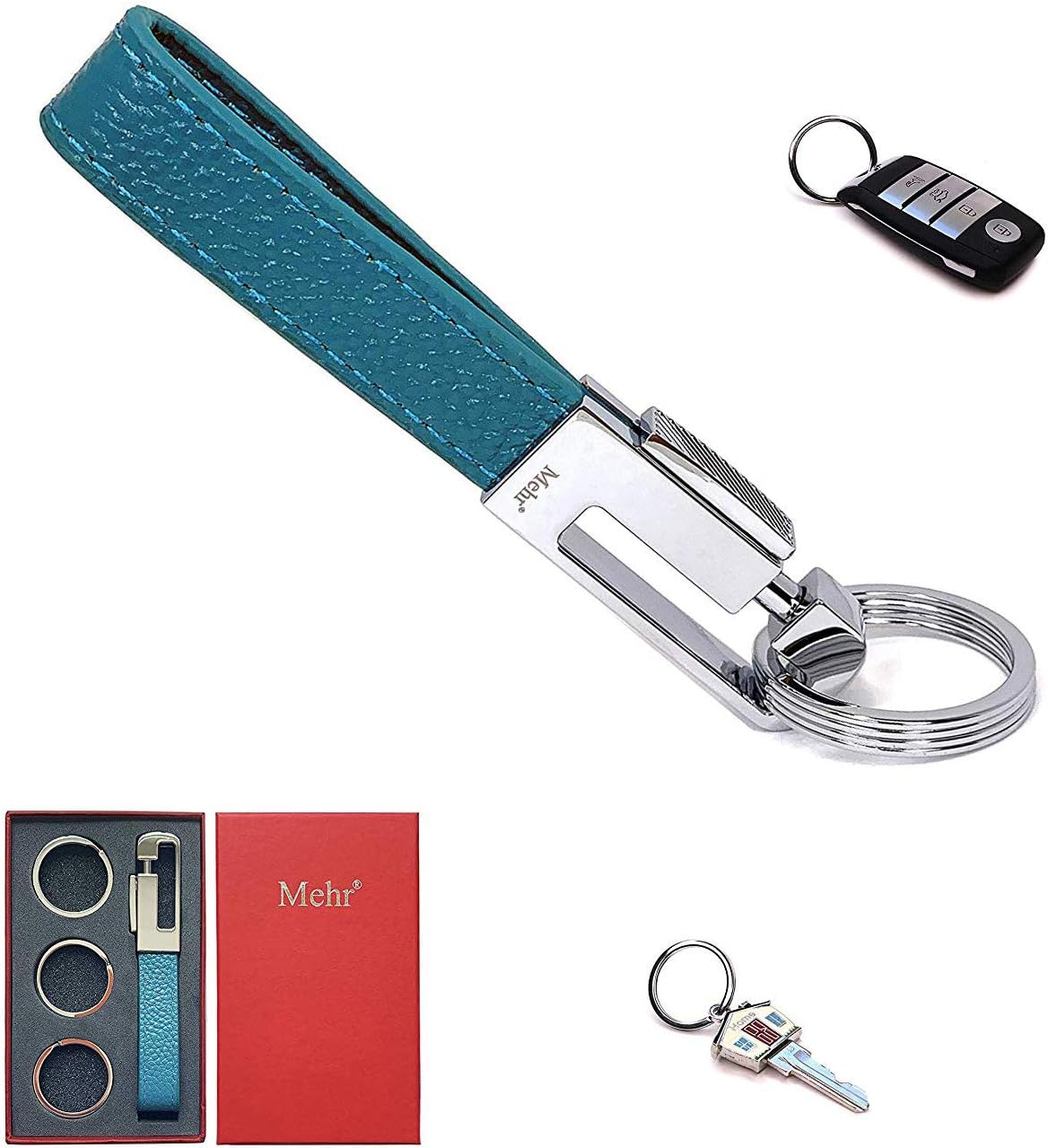 Mehr Keychains - Leather Detachable Valet Key Chains - Car Key Rings KC8