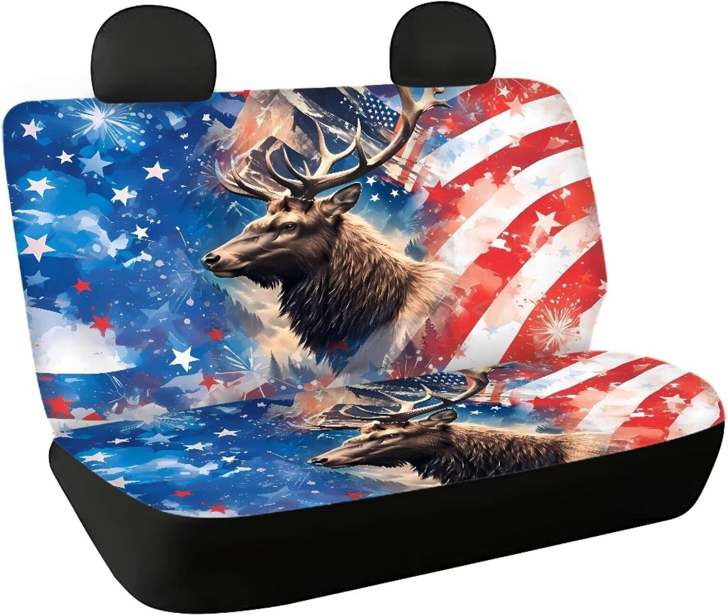 AFPANQZ Cowhide Milk Cow Print Car Rear Bench Protective Seat Cover - Brown, Polyester Fabric, Universal Fit, Full Wrap, Dust-Proof - For Trucks, Vans, SUVs