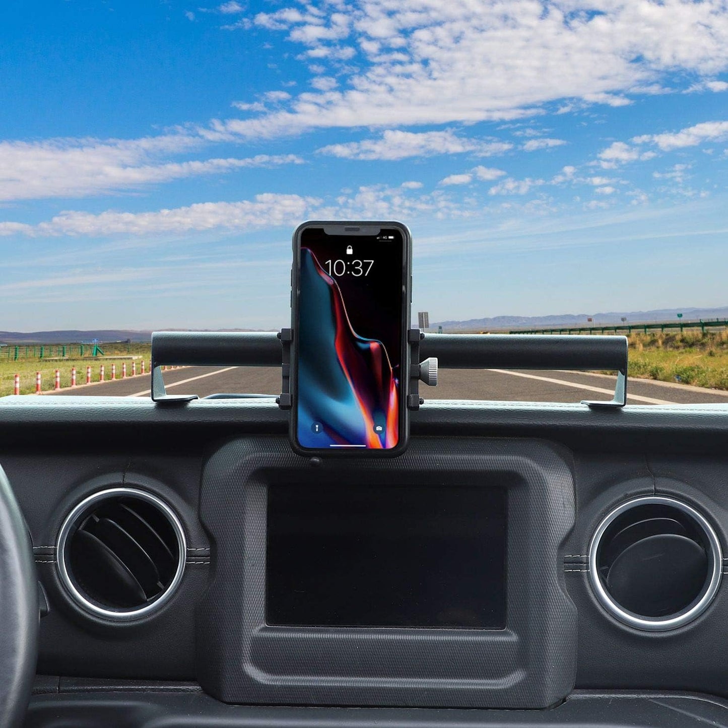 Phone Mount for Jeep JL Dash Cell Phone Holder Compatible with 2018-2023 Jeep Wrangler JL JLU Sport Rubicon Sahara & Gladiator JT