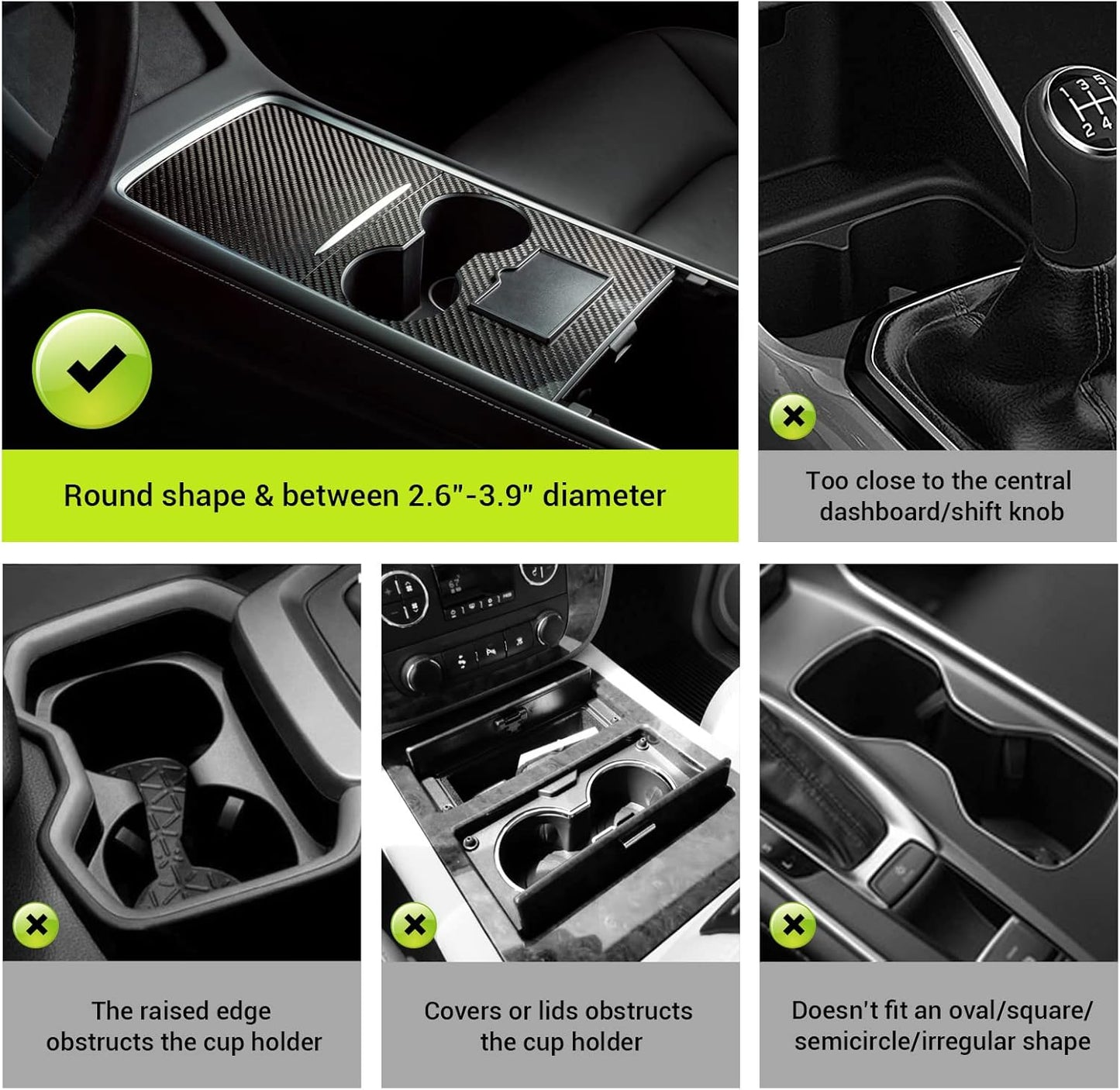 SodaRide Car Cup Holder Expander Large Size Detachable Food Tray, 1 for 3 Drink Holder Adapter with Solid Base - Fits Yeti, Hydro Flask, Nalgene, 32/40 oz, Road Trip Essential Car Travel Accessories