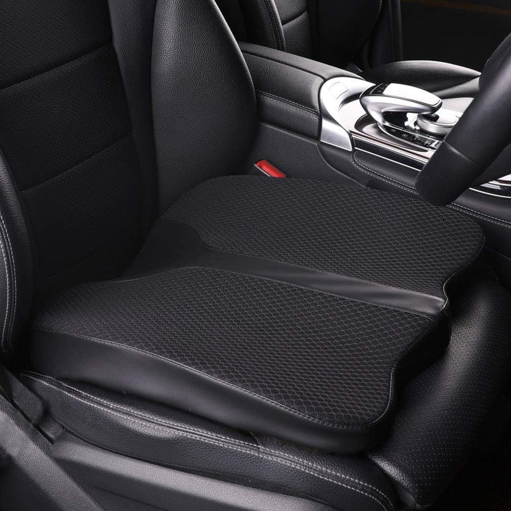 LARROUS Car Seat Cushion - Comfort Memory Foam Seat Cushion for Car Seat Driver, Tailbone (Coccyx) Pain Relief Pad, Car Seat Cushions for Driving, Office Chair Cushion (Brown)