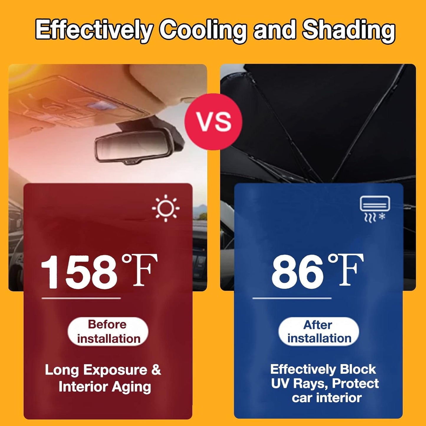 CHILL·TEK Pink Eyelash Car Windshield Umbrella, Hello Gorgeous Sun Shade Umbrellas for Car Front Window, Block UV Rays Foldable Windshield Umbrella Sun Visor Protector-Keep Car Cool for Most Vehicles
