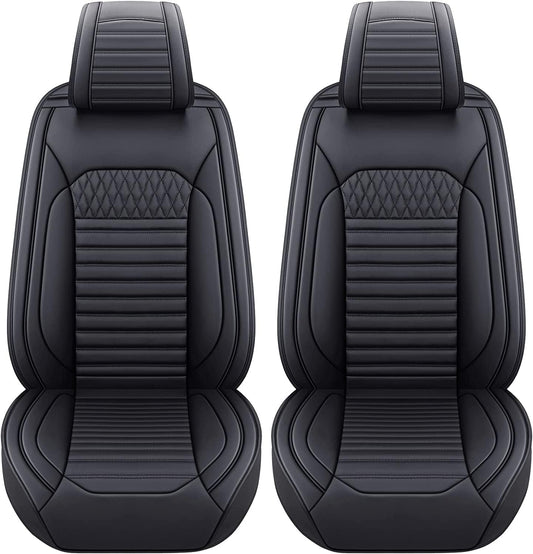 Tomatoman Front Seat Covers Compatible with Toyota Corolla Rav4 Camry 4runner Honda Civic Accord HRV CRV Nissan Altima Sentra Hyundai Tucson Accent Elantra(2PCS/Black)