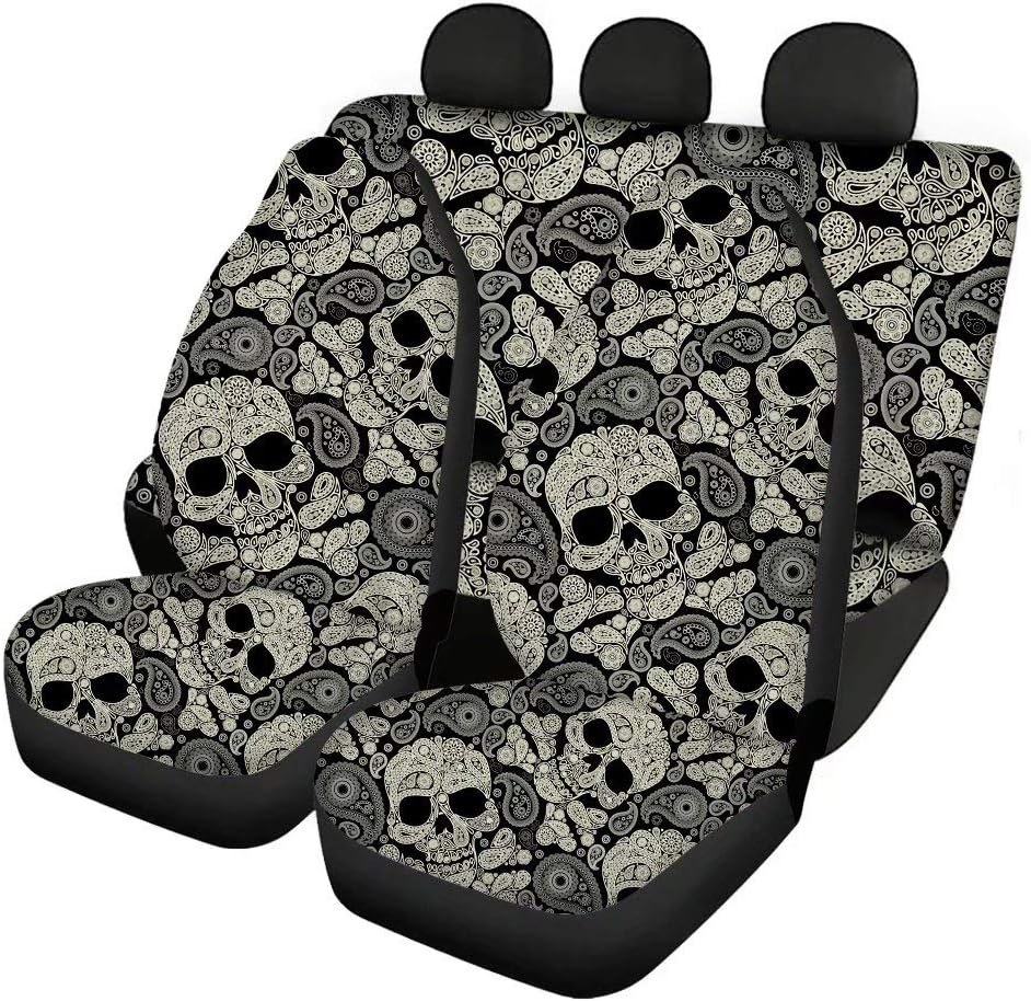 AFPANQZ Oriental Dragon Print Car Seat Covers Full Set for Back Seat Front Seats Universal Fit Most Cars SUVs Trucks Vans Comfortable Auto Seat Protection Full Set for Women Men Black Red