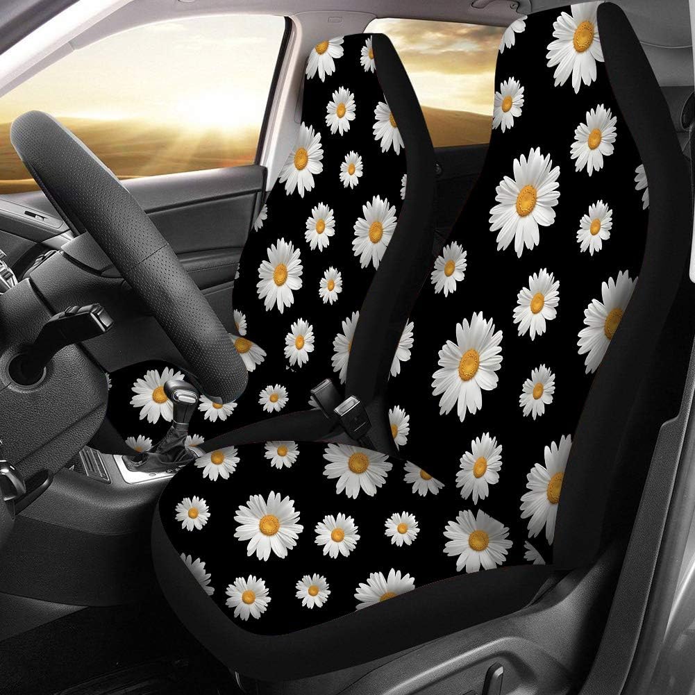 KEIAHUAN Galaxy Owl Car Seat Cover for Women Men, 2 Packs High Back Bucket Universal Fit Auto Seat Covers for Cars, Trucks, SUV, or Van