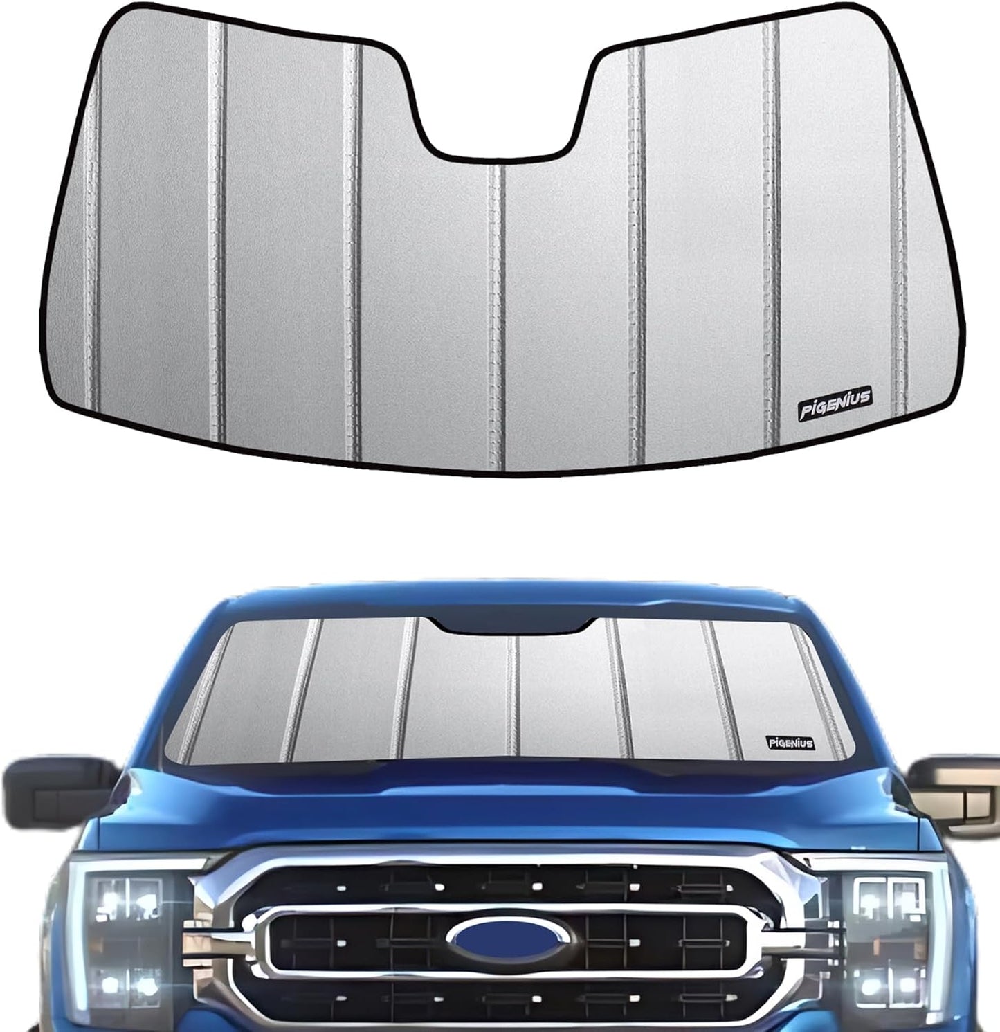 Pigenius Windshield Sun Shade for Ford F-150 2015-2020 Custom Front Window Sunshade- AstraGuard