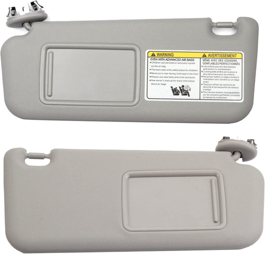 Dasbecan Left Driver & Right Passenger Side Sun Visor with Vanity Light Compatible with RAV4 2006-2013 Replaces# 74320-42501-B2 74320-42500-B0 (Gray)