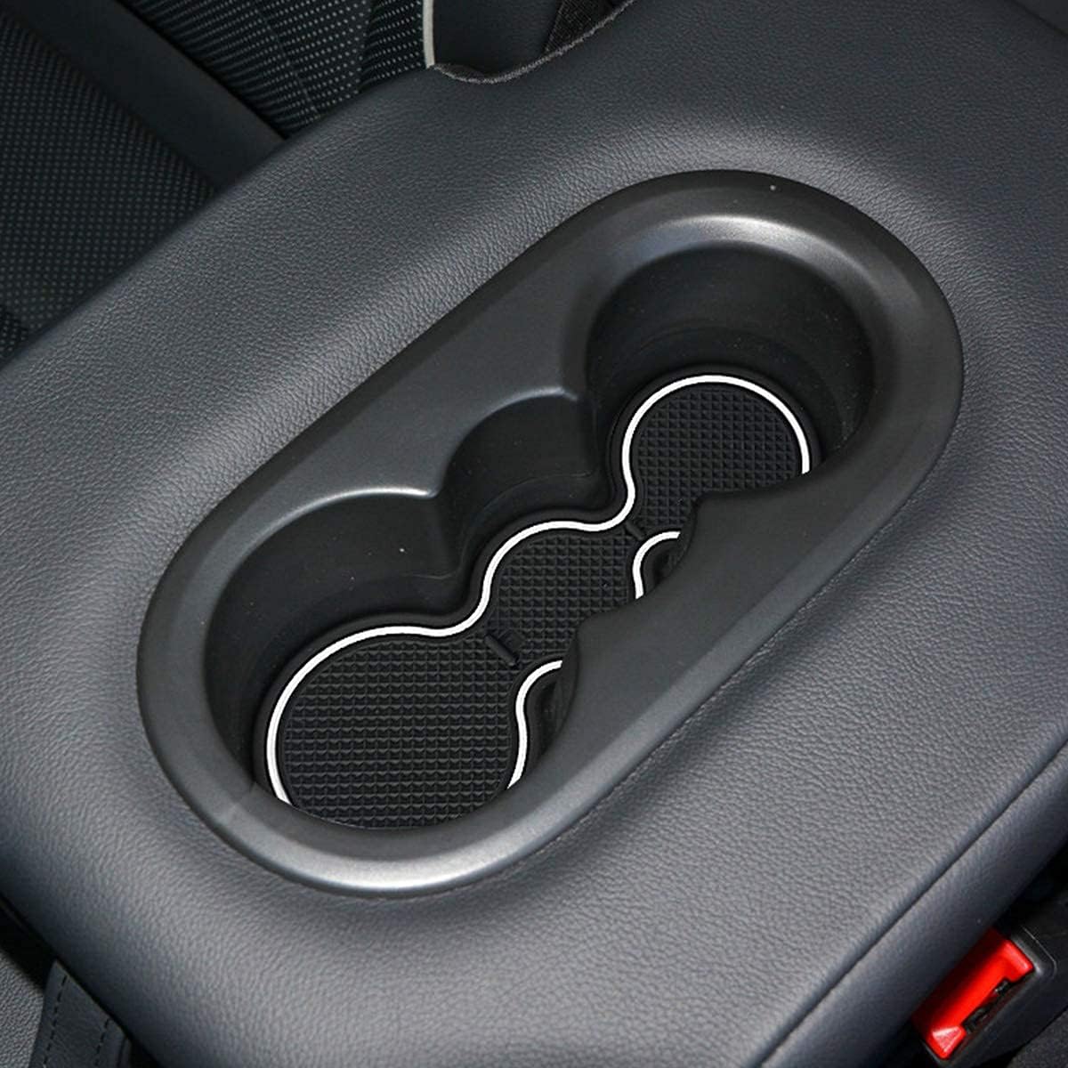 Auovo Anti Dust Mats for Volkswagen VW Tiguan Accessories 2024 2023 2022 2021 2020 2019 2018 Custom Cup Holder Door Center Console Liners Inserts for VW Tiguan (19pcs/Set) (White Trim)