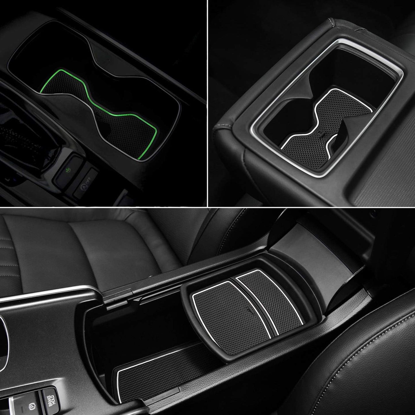 Auovo Anti Dust Door Mats for Honda Accord 2019 2018 2020 Interior Accessories Custom Fit Door Compartment Cup Center Console Liners(17pcs/Set) (White)