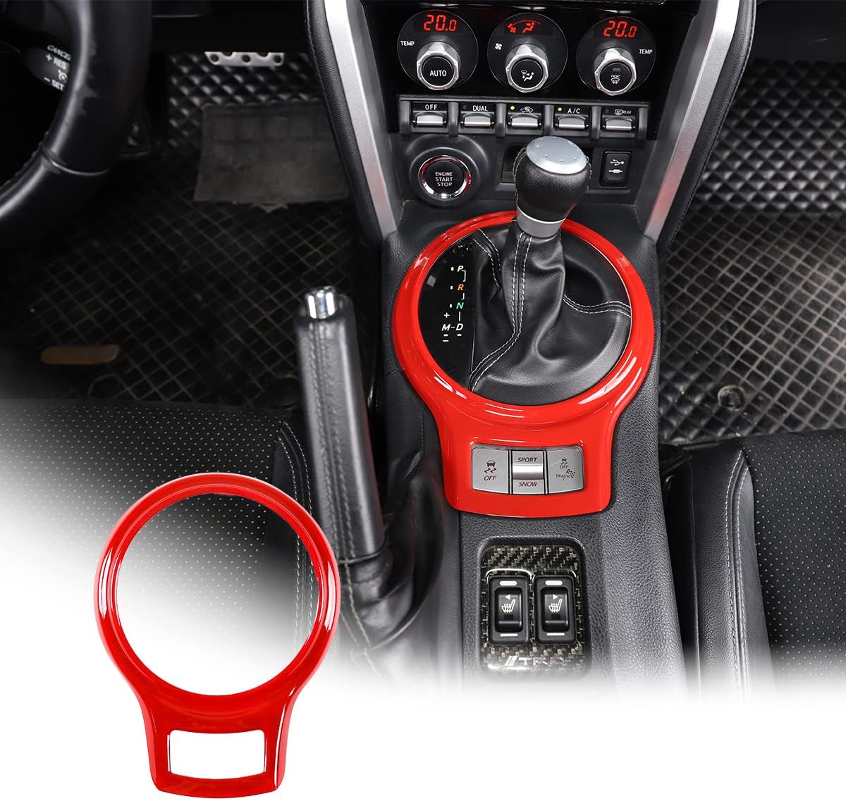 Car Interior Gear Shift Frame Trim Sticker for Subaru BRZ Toyota 86 2013-2020 Accessories (100% Real Carbon Fiber -Black)
