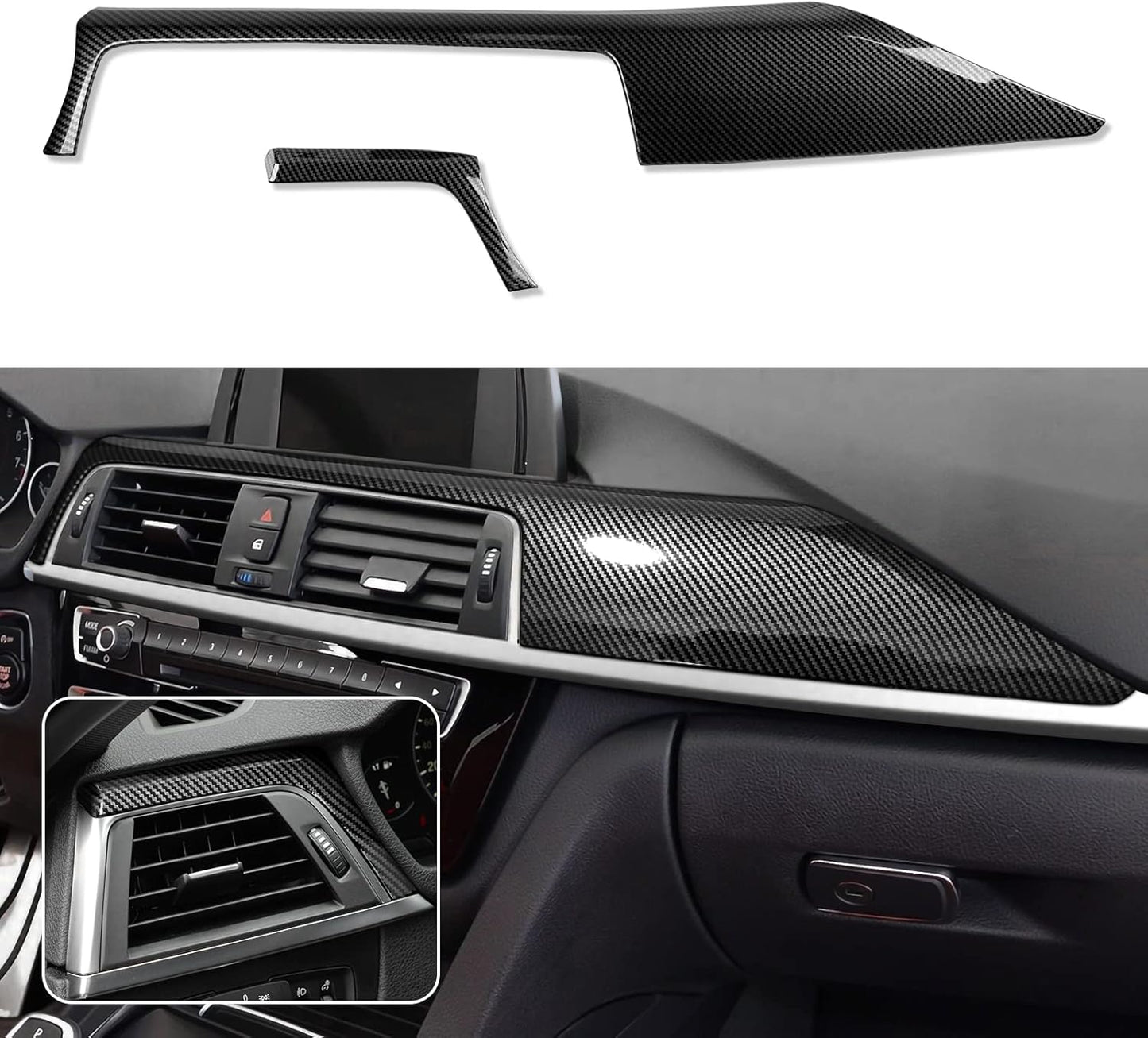 HENGYUESHANG Car Door Pull Handles Cover Carbon Style ABS Trim Decoration fits for BMW 3 4 Series F30 F31 F34 3GT F32 F33 F36 2012-2019 Interior Accessories