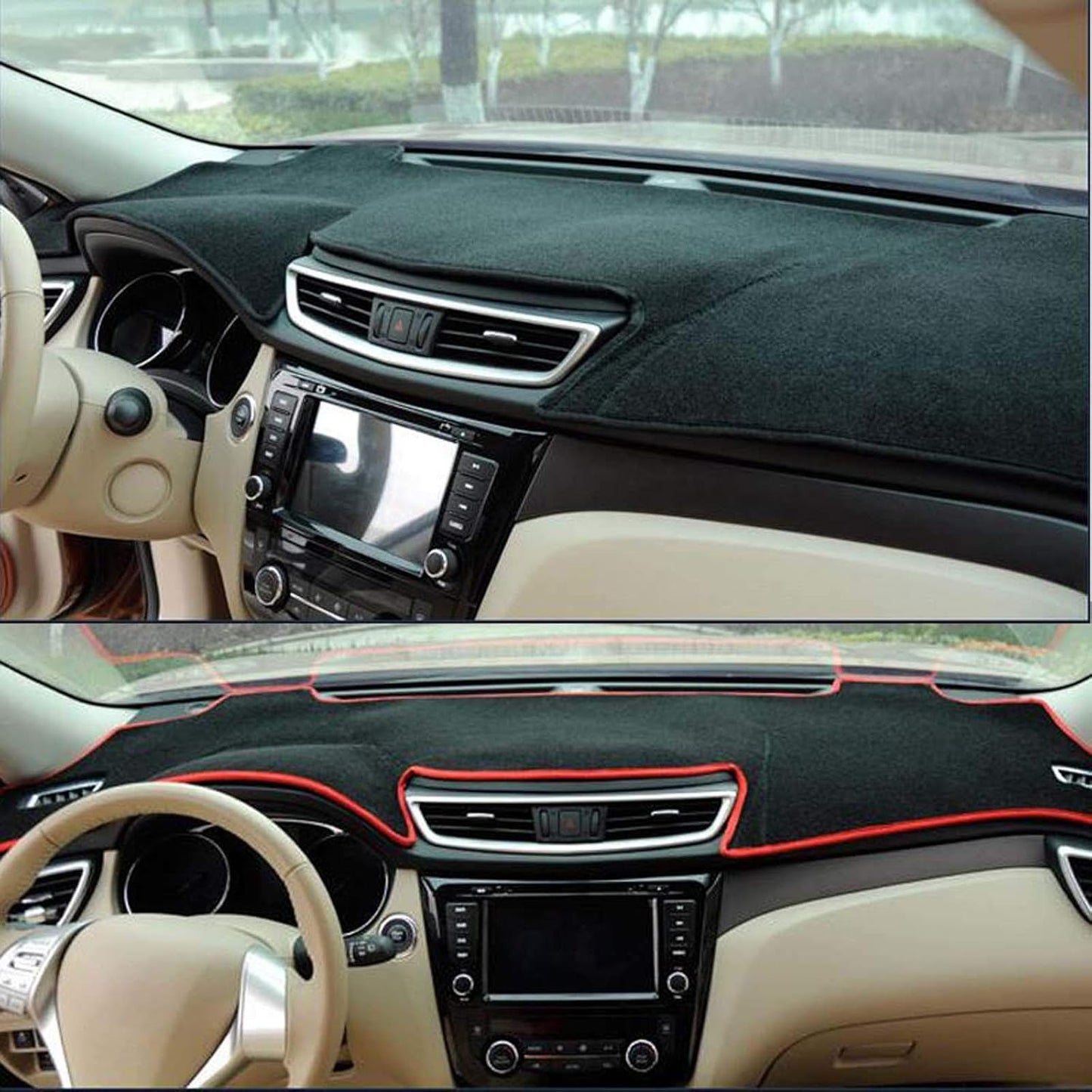 ZKSMZS 2 Layers Car Inner Dashboard Cover Dash Mat Carpet Dash Mat Sun Shade Pad，for Subaru Outback 2015 2016 2017 2018 2019