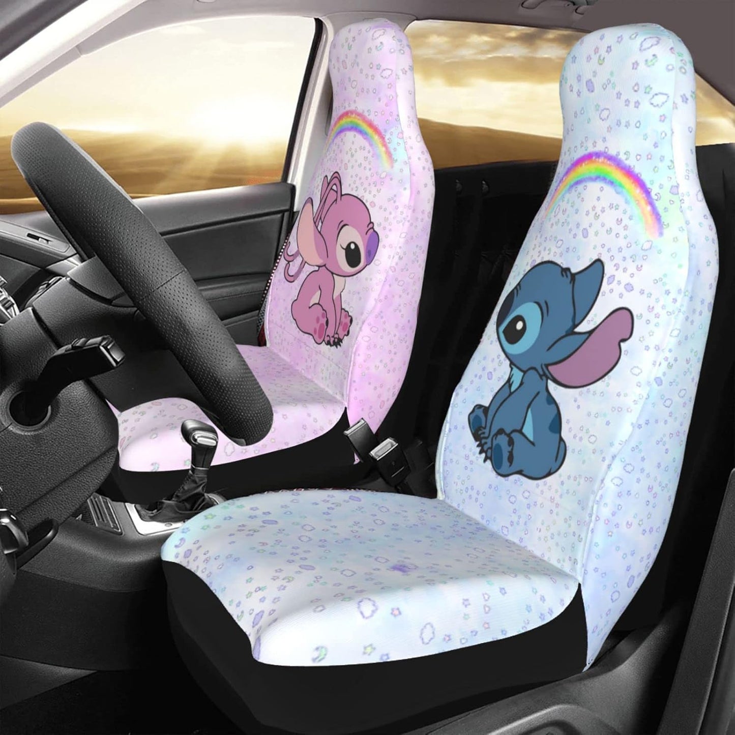 2Pcs Classic Anime Car Seat Covers Anime Front Seat Covers Accessories for Fit Most Car, Truck, SUVs, Or Van