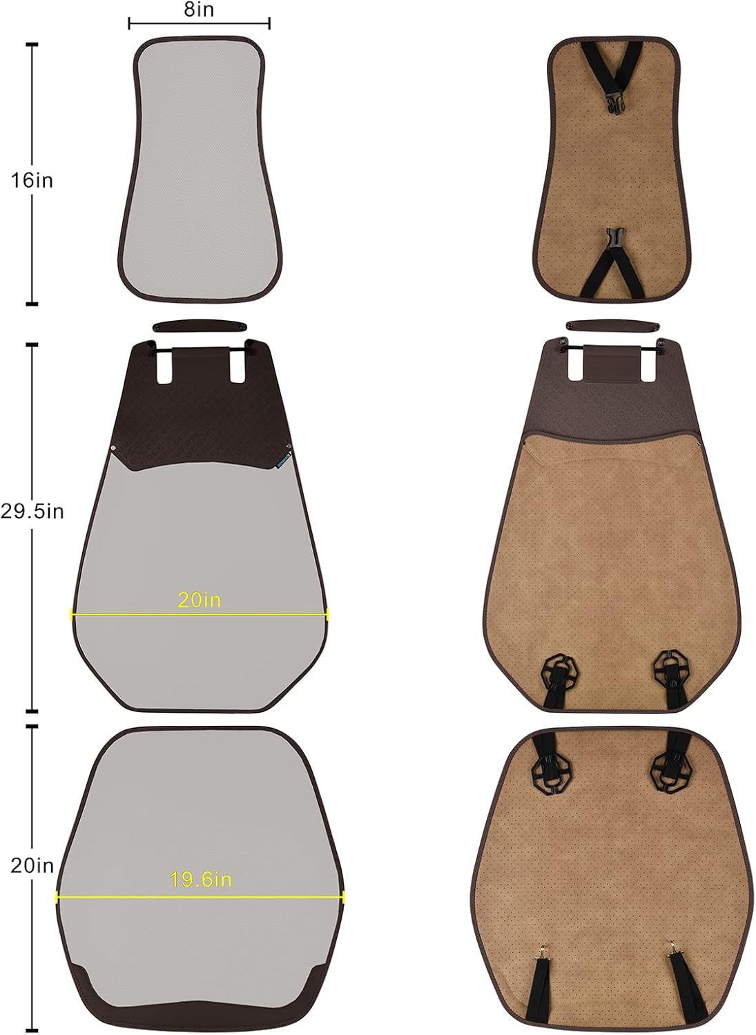 Coverado Seat Covers 2PCS, Western Cowboy Styling Seat Cushions, Protective Car Seat Covers Universal fit Most Cars, Sedans, SUVs, Trucks and Vans(Front Pair, Beige)
