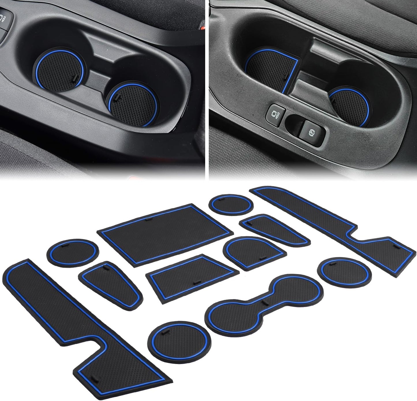 Auovo Anti Dust Mats for Toyota Corolla Hatchback 2019 2020 Accessories Custom Fit Cup Holder Inserts Door Liners (11pcs/Set) (Blue)