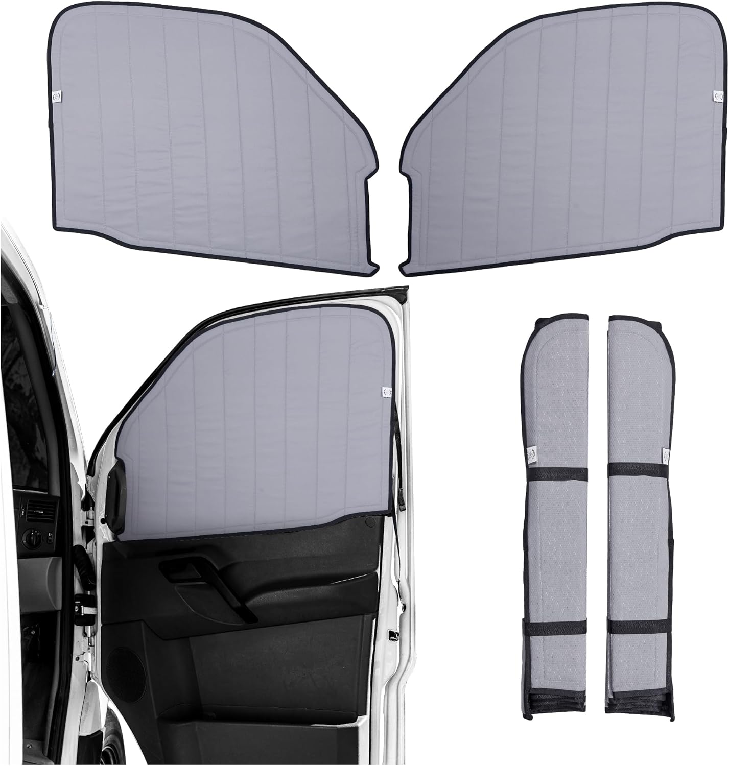 Living in a Bubble Insulated Blackout Front Window Covers for Mercedes Benz Sprinter 2007-2018 (NCV3), Campervan Accessories, Vanlife Must Have Sun Shades and Van Life Essentials (Pair)