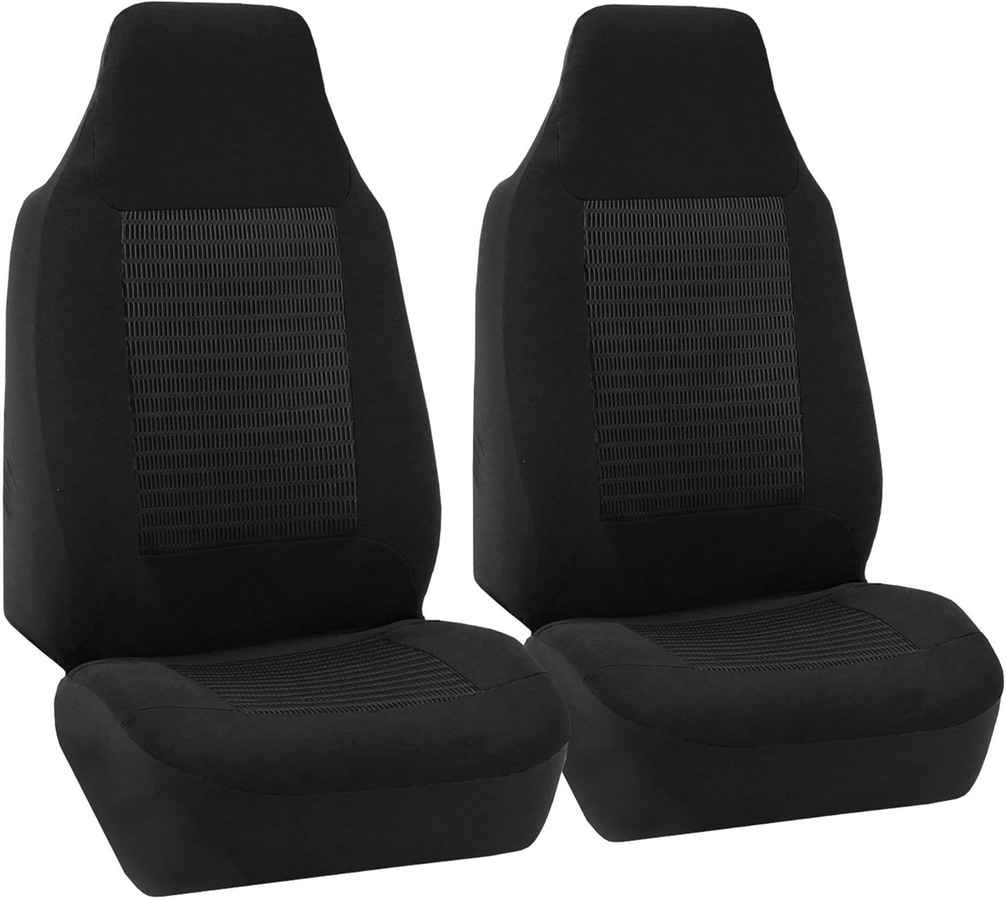 FH Group Fabric Pair Bucket Seat Covers Airbag Ready Gray Color