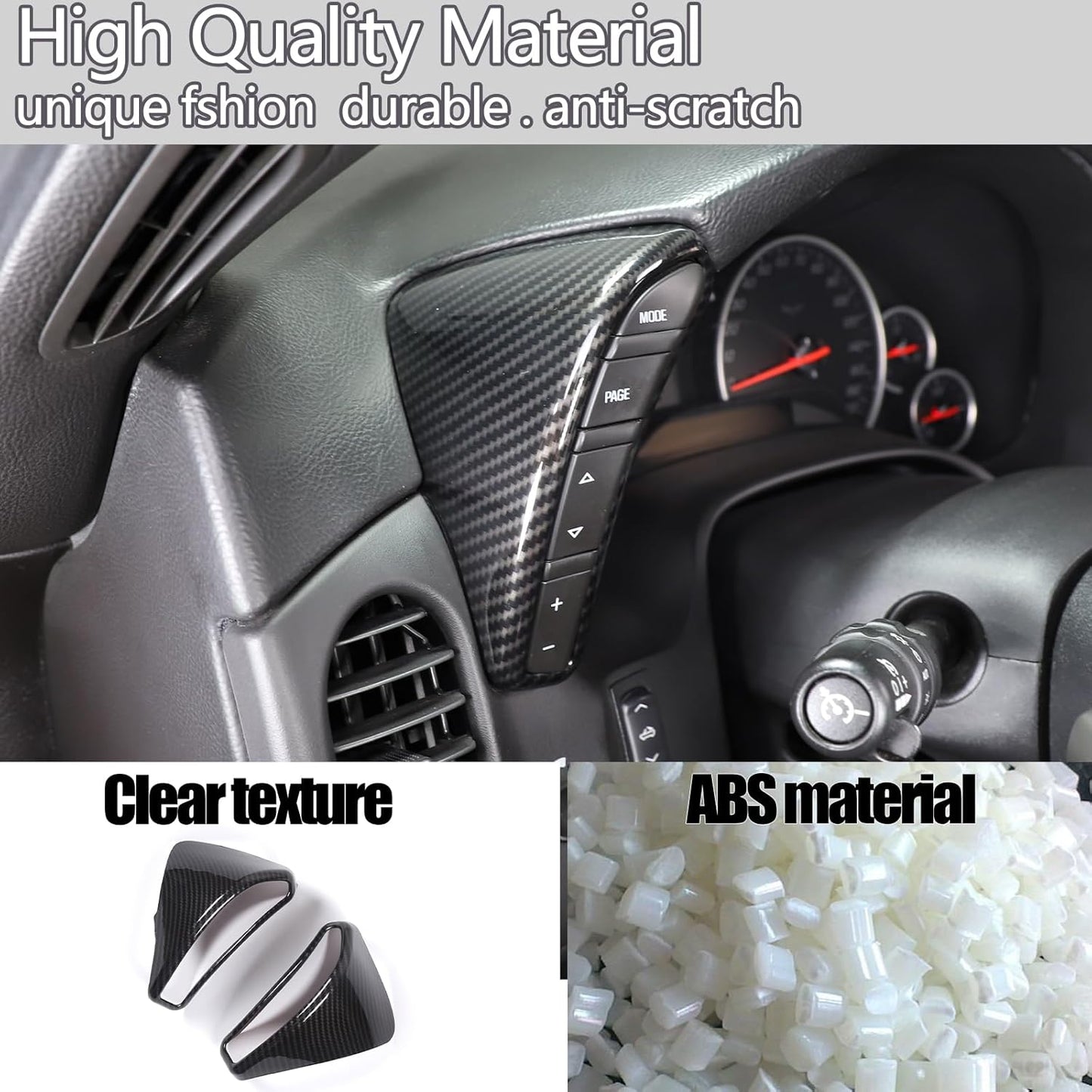 Dashboard Button Cover Trim Compatible with Chevy Corvette C6 2005-2013, Speedometer Bezel Cover Trim Frame Interior Accessories (Carbon Fiber Pattern)