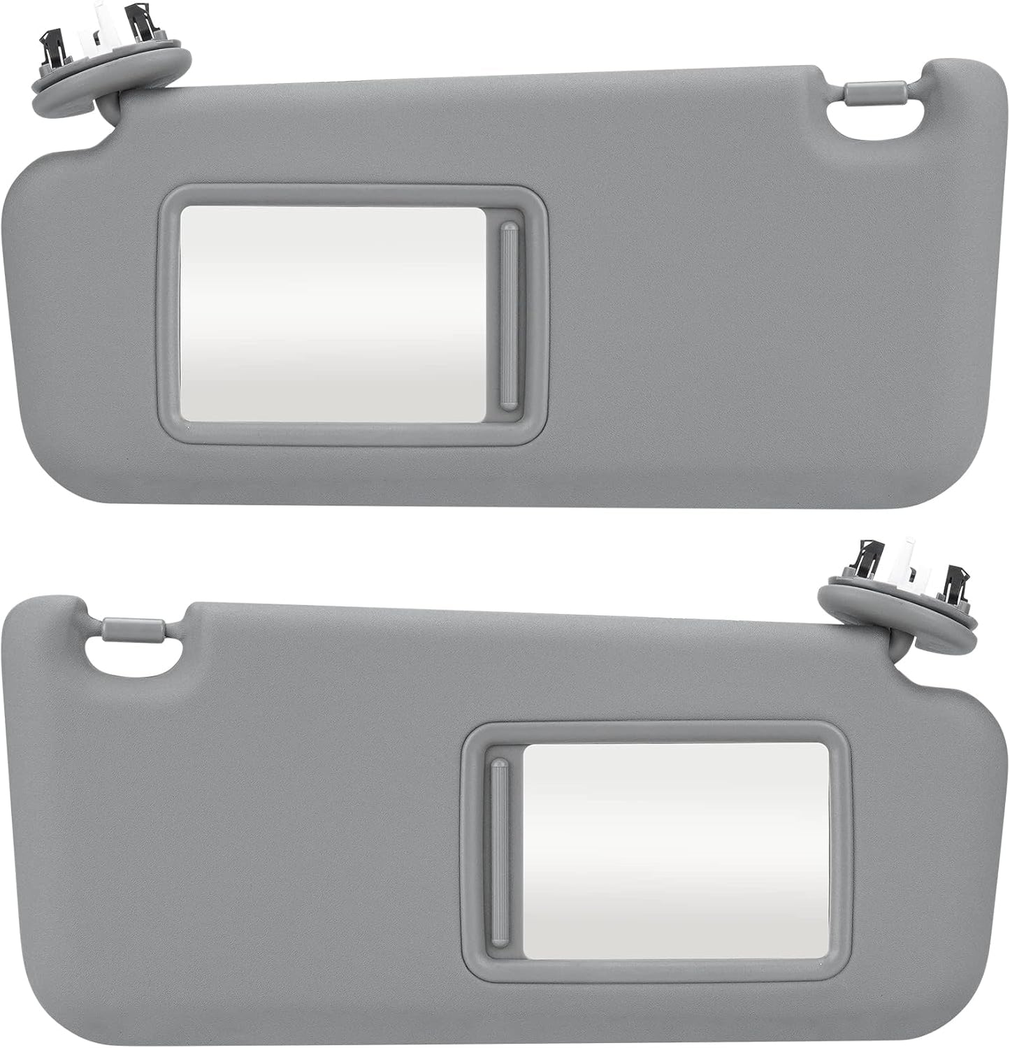 TadaMark Left Driver & Right Passenger Side Sun Visor Fit for Toyota RAV4 2006 2007 2008 2009 2010 2011 2012 2013 Gray with Light Replace # ‎74320-42501-B2 74310-42452-B2 (1 Pair)
