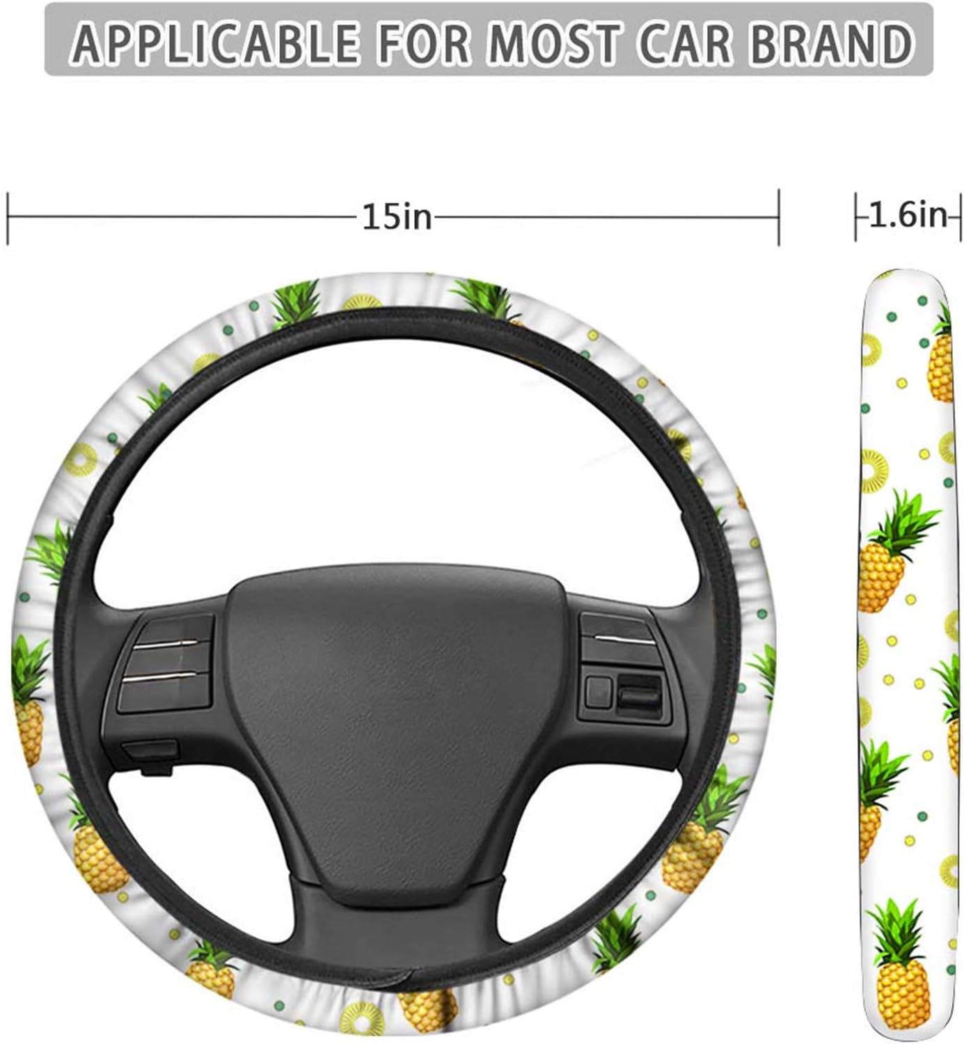 Frestree Sea Dolphin Love Flower Car Seat Covers with Steering Wheel Cover and Safety Seatbelt Pads Universal Fit SUV Truck Sedan Van Bucket Seat Cover 7 Pcs Dolphins Couple Auto Interior Accessories