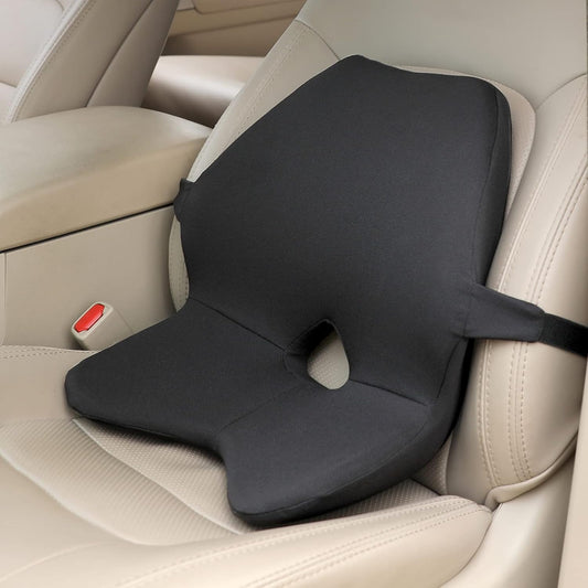 KINGLETING Lumbar Support Pillow for Car, One Piece Design of Memory Foam Lumbar Cushion, Back Support Cushion Universal Fit for Car, SUV, Truck, Alleviate Auto Seat Angle Problems